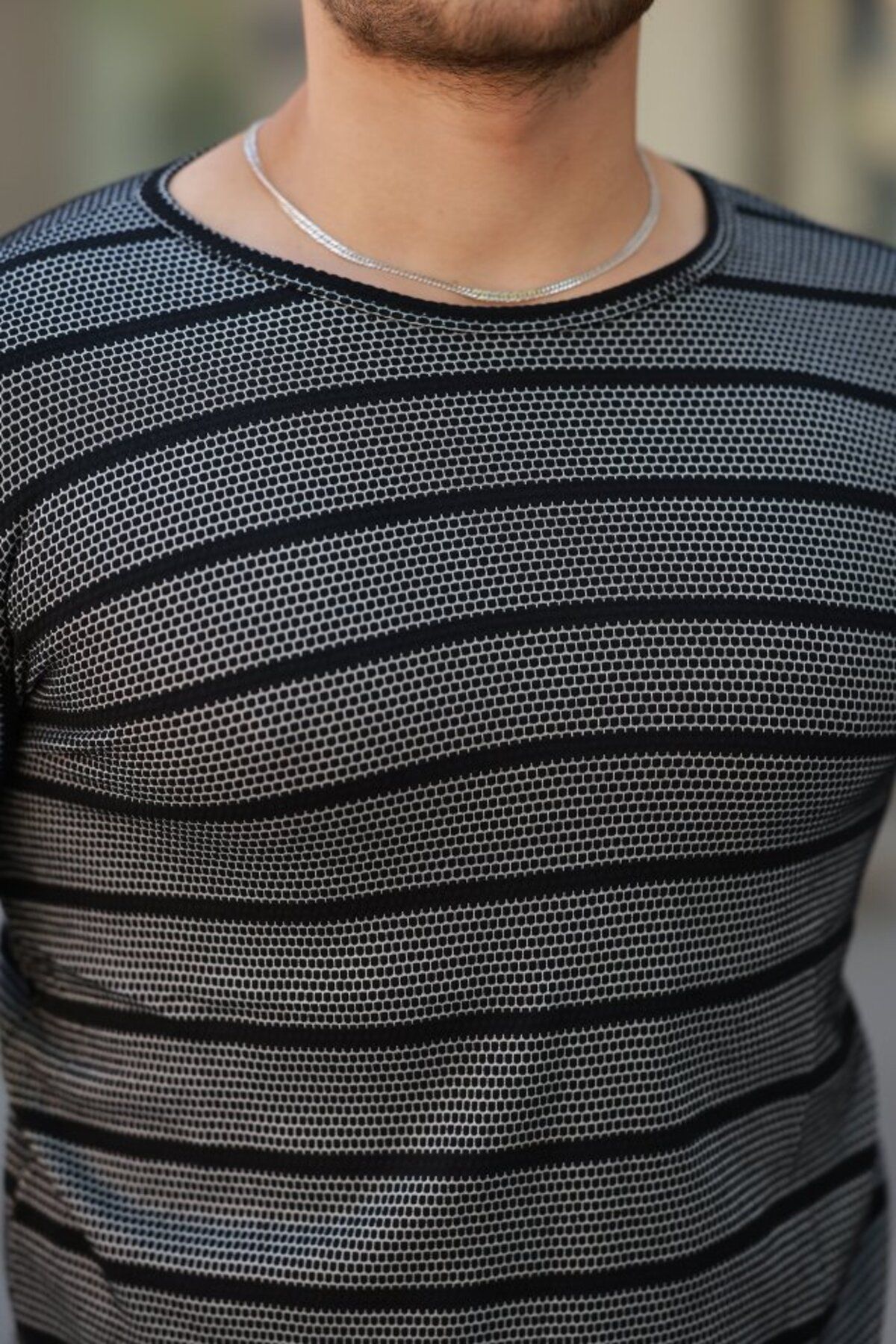 Kıvanç Moda Erkek Petek Desenli Kısa Kollu T-shirt