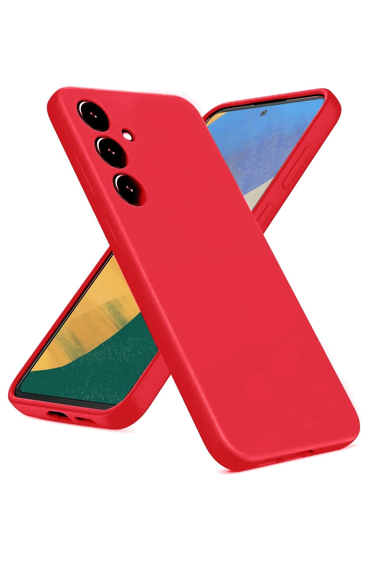 NewFace Galaxy A36 Uyumlu  Kılıf Nano içi Kadife Silikon - Kırmızı INSLM