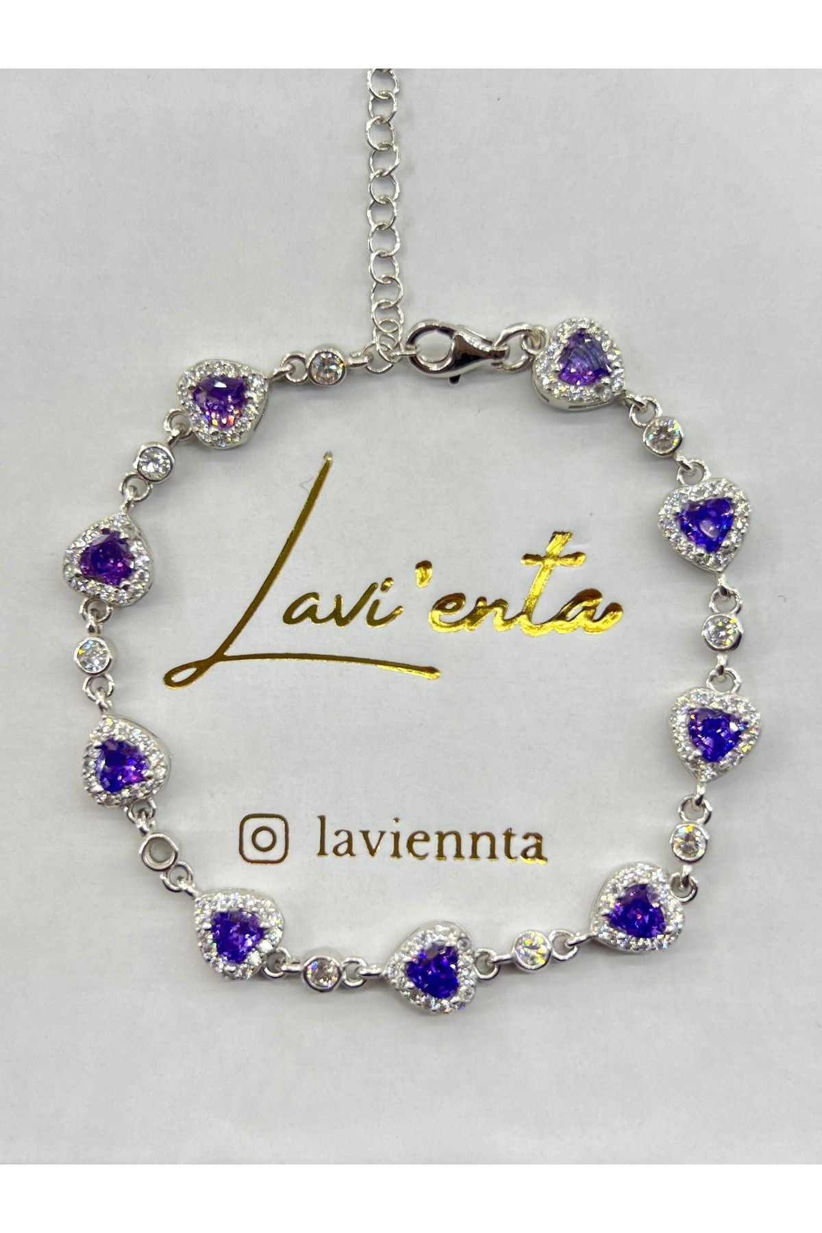 Lavienta 925 Ayar Gümüş Kalp Model Bileklik