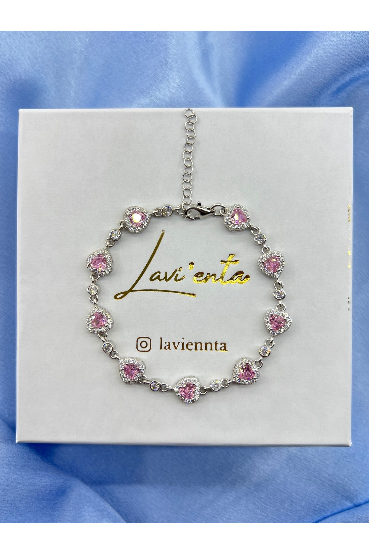 Lavienta 925 Ayar Gümüş Kalp Model Bileklik
