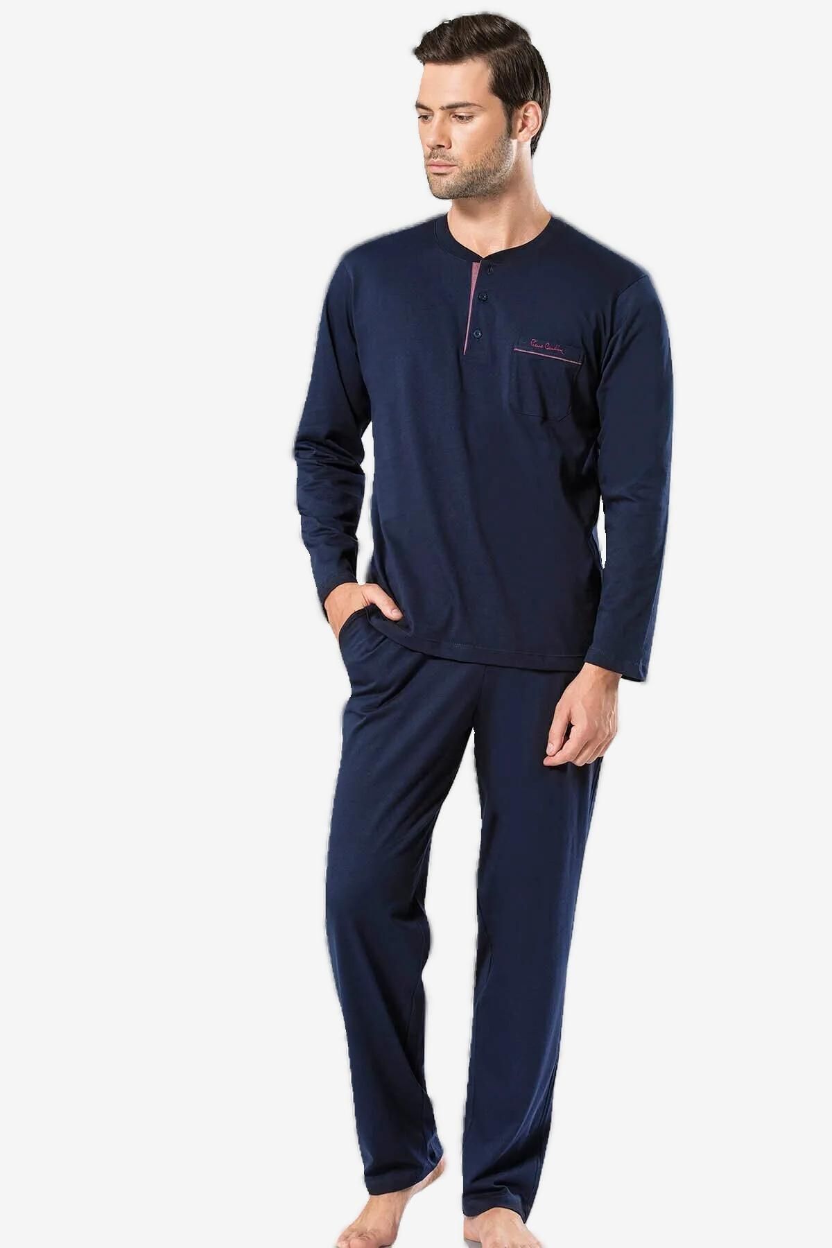Pierre Cardin Erkek Çeyizlik Kutulu %100 Pamuk Uzun Kollu Pijama Takım