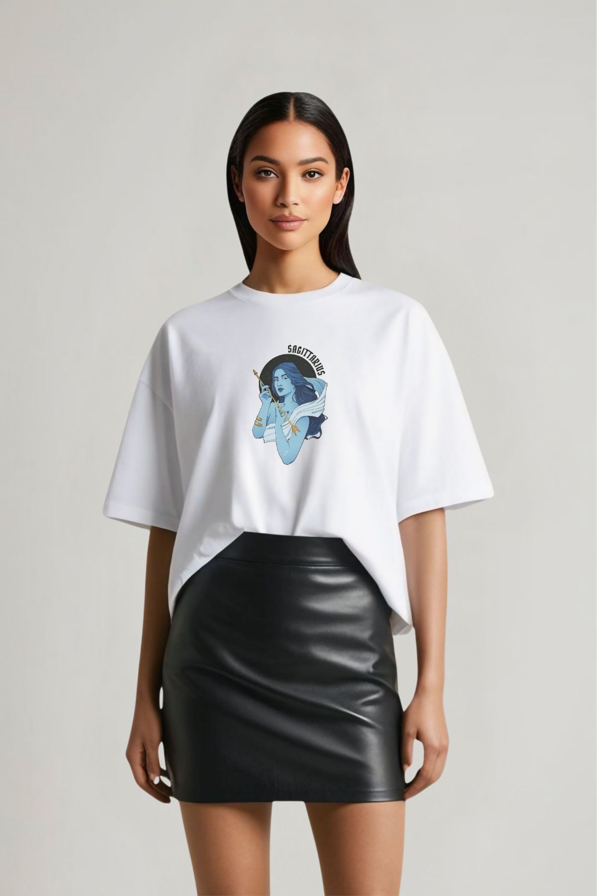 Butik Zodyak Koleksiyonu Yay Oversize Pamuklu T-shirt