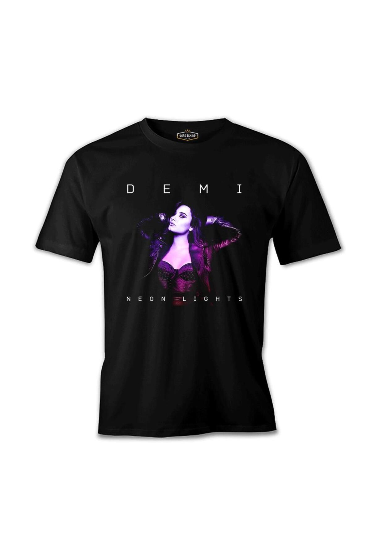 Lord T-Shirt Demi Lovato - Neon Lights Siyah Erkek Tshirt