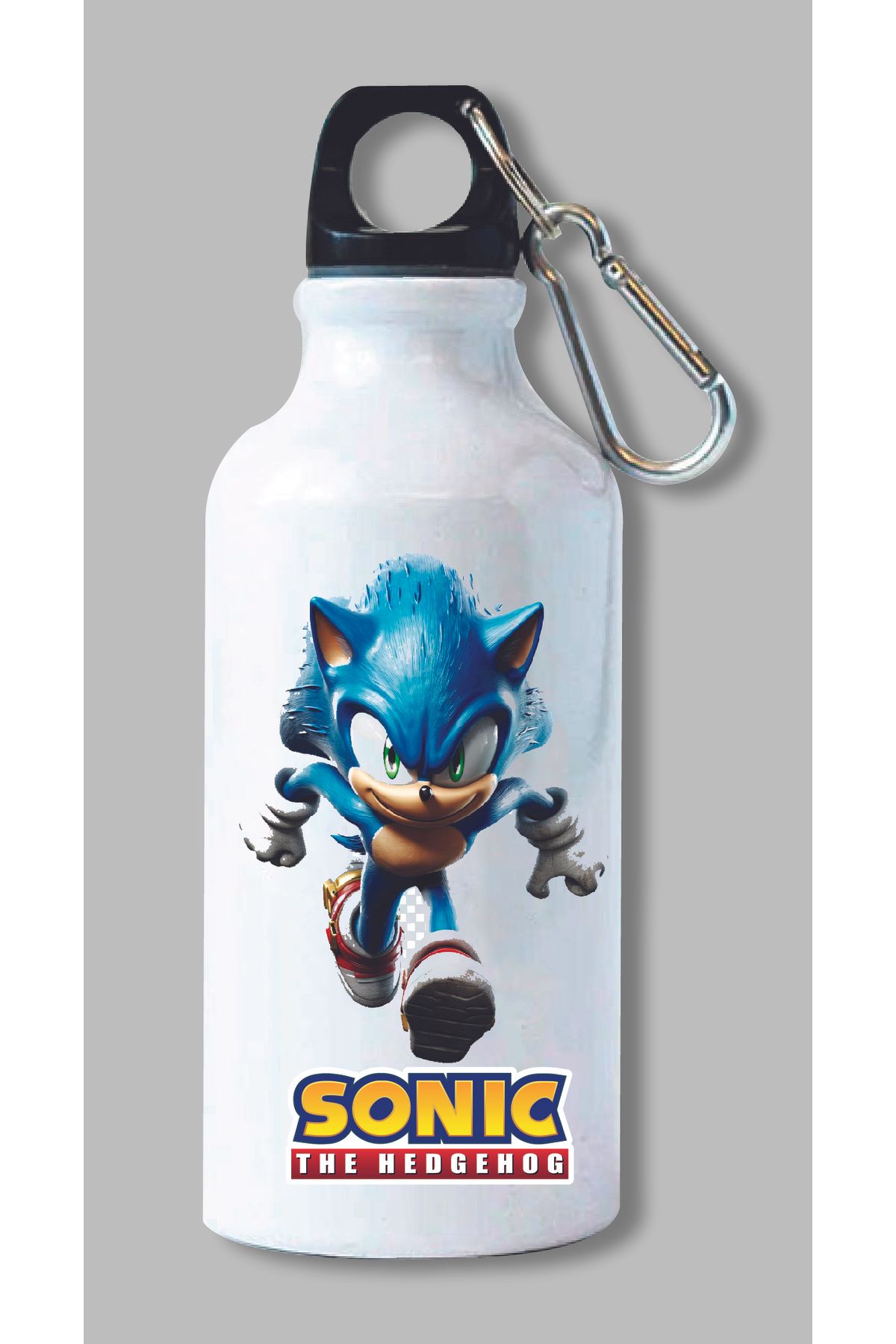 DKDZ SHOP Sonic Baskılı Kancalı Su Matarası 600ml. - 020