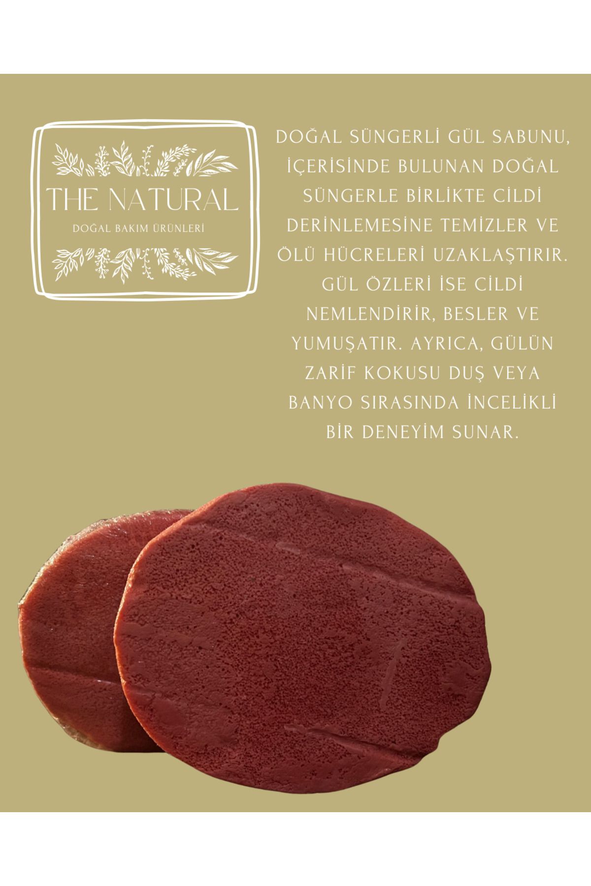The Natural co Doğal Süngerli Gül Sabunu