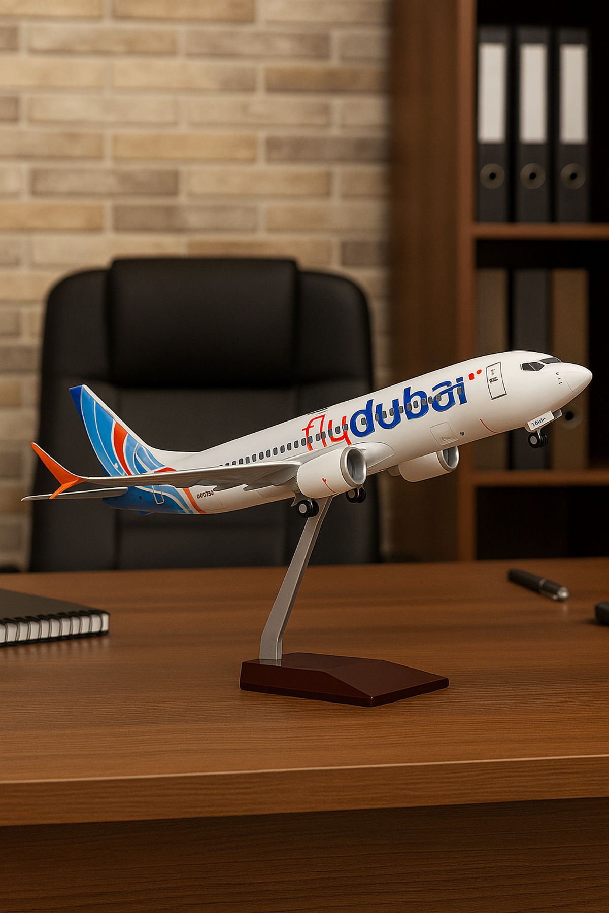 AYDINARTSHOP 🛫 FlyDubai Boeing 737 Model Uçak – 1:130 Ölçekli Dekoratif Uçak Maketi
