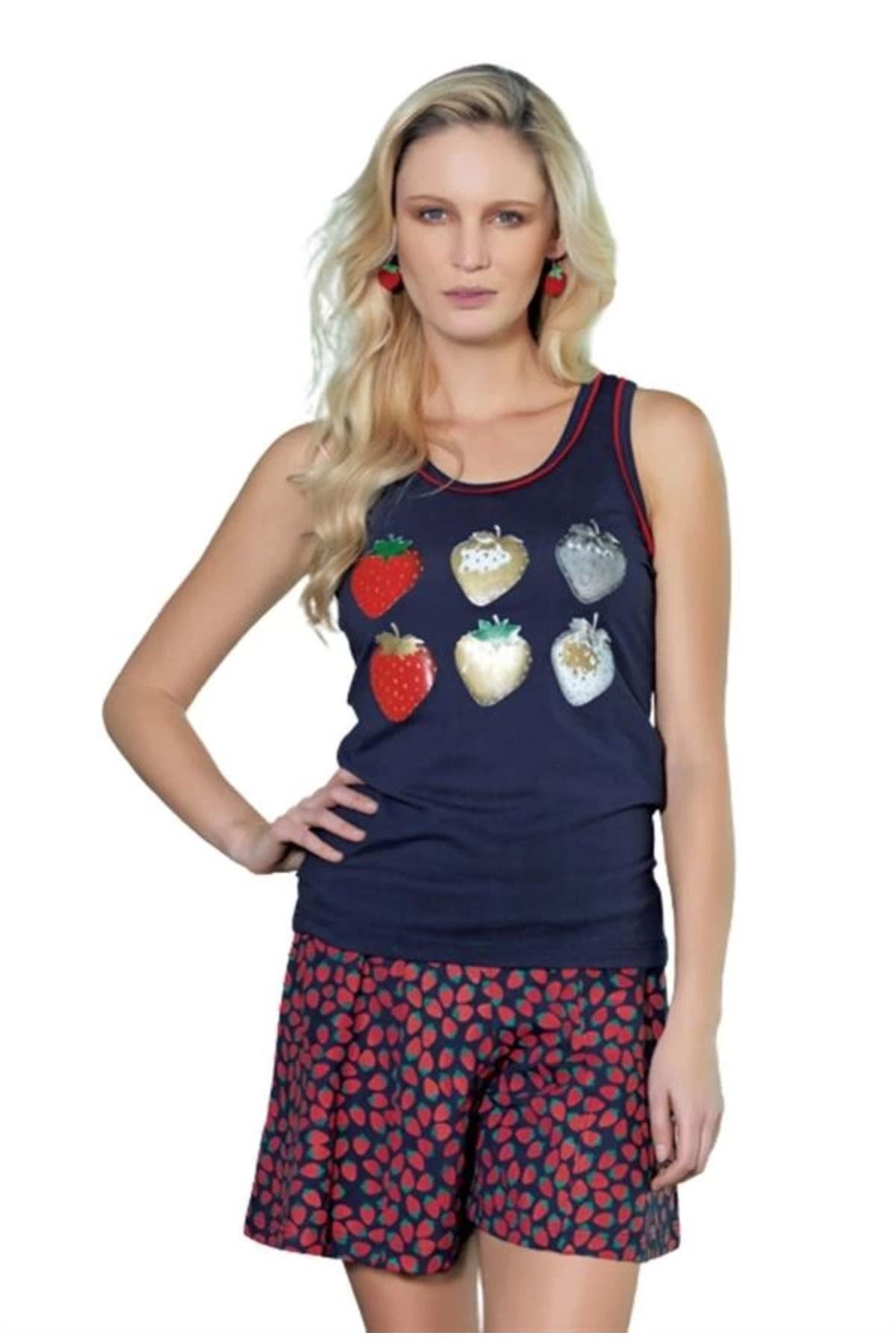Moda Şahsenem 2490 Berrak Çilekli Şortlu Takım