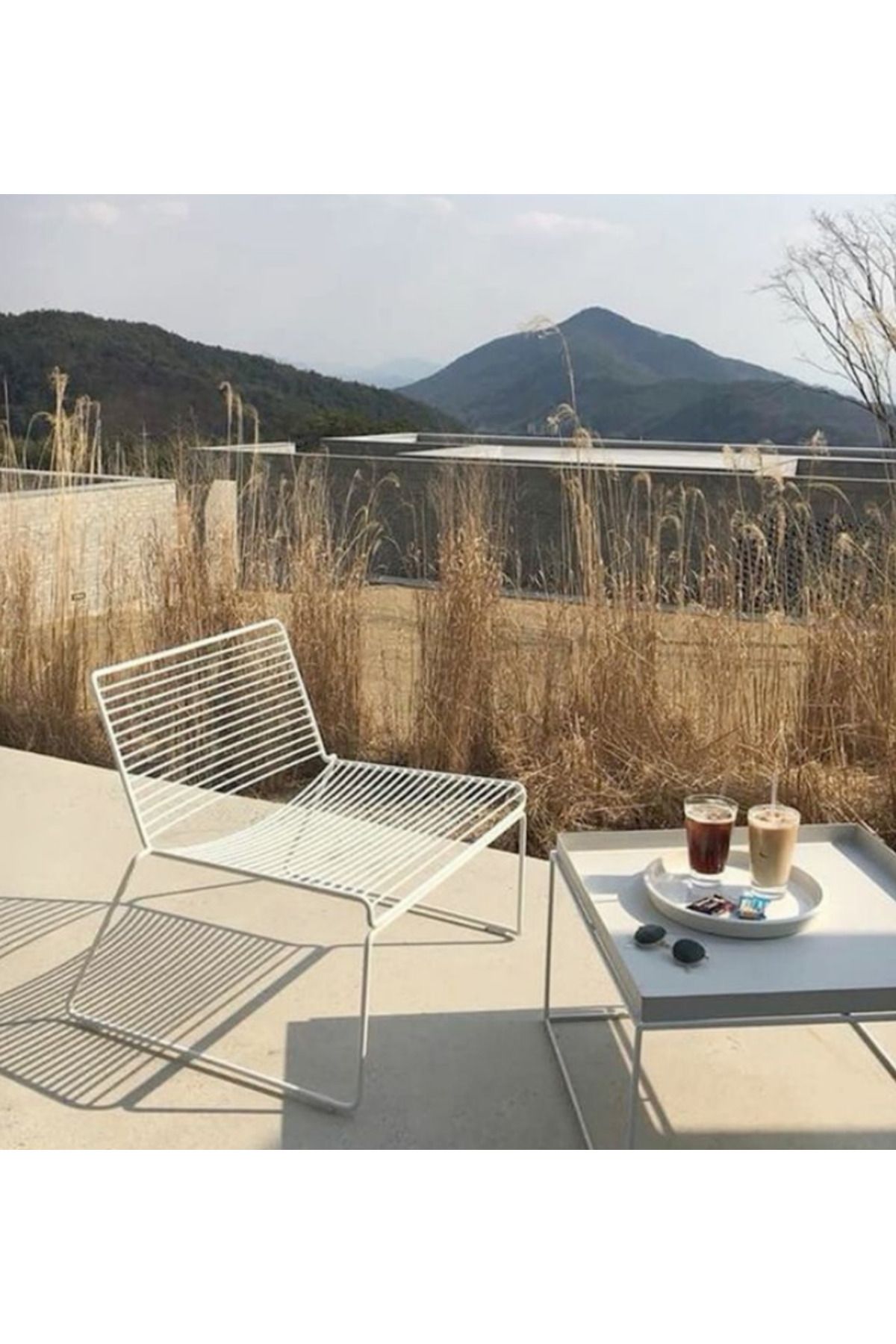 SLLER Modern Yeni Tarz Tel Sandalye Portatif Balkon Sandalyesi Dış Mekan Mobilya