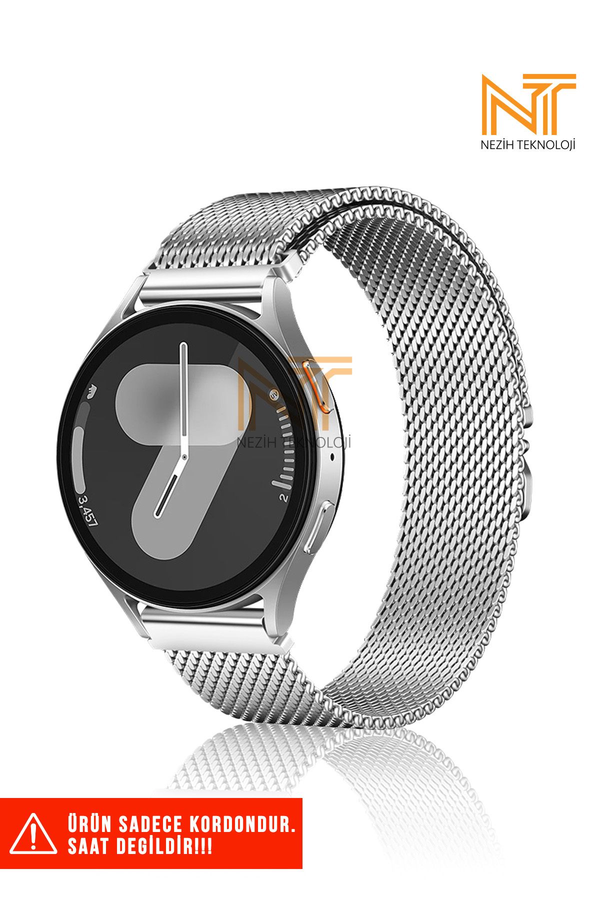Nezih Case Samsung Galaxy Watch 46mm / Galaxy Watch 3 45mm / Gear S3 Uyumlu Metal Hasır Kordon 22mm