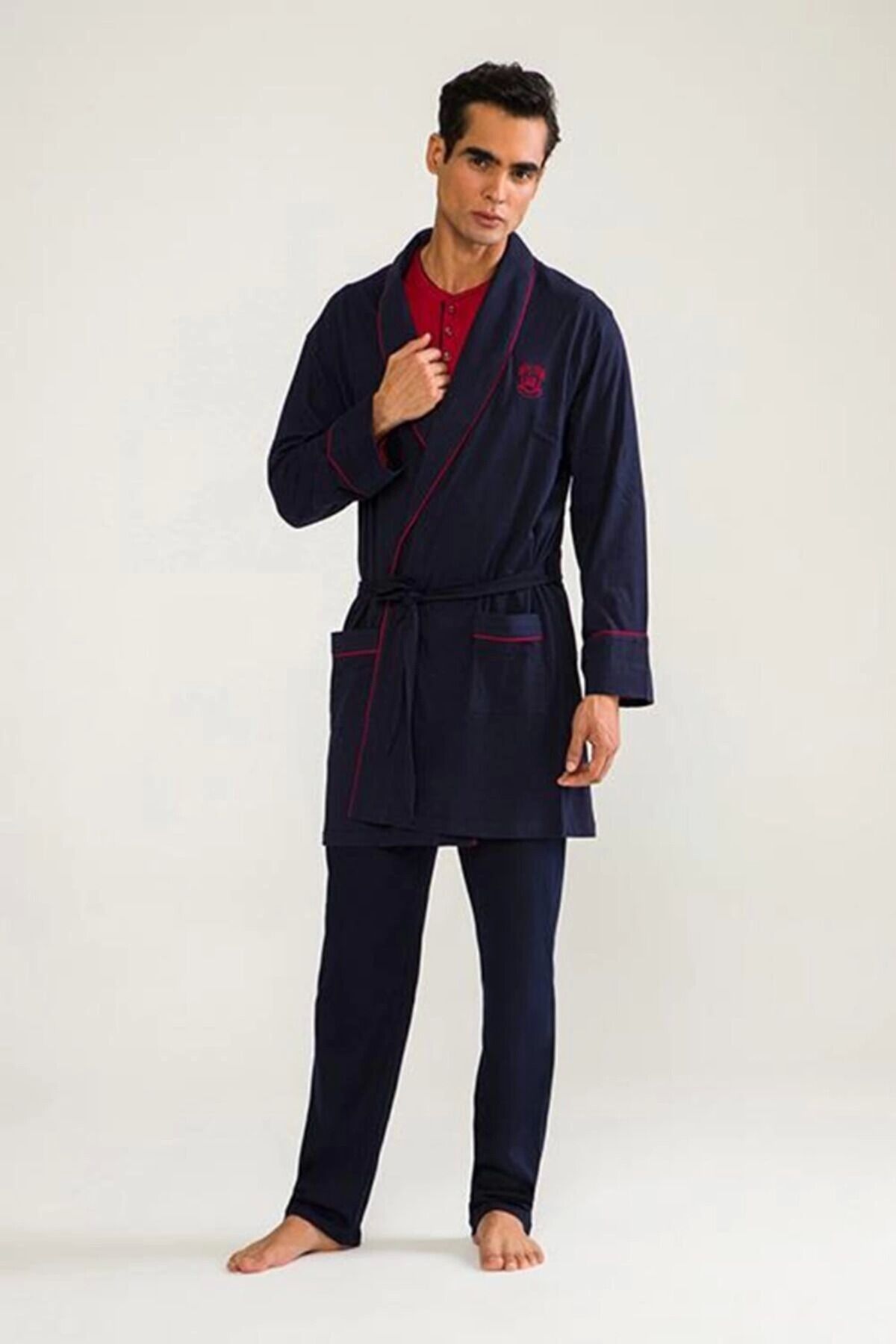 Moda Şahsenem D's Damat 03000 5'li Robdöşambr Erkek Damat Pijama Seti