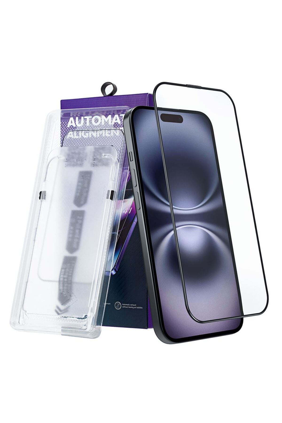 REDz Accessories Protector De Ecran Din Sticlă Securizată Cu Ramă Pentru Iphone 15 Pro, Ecran Complet, Margini Negre - One Size