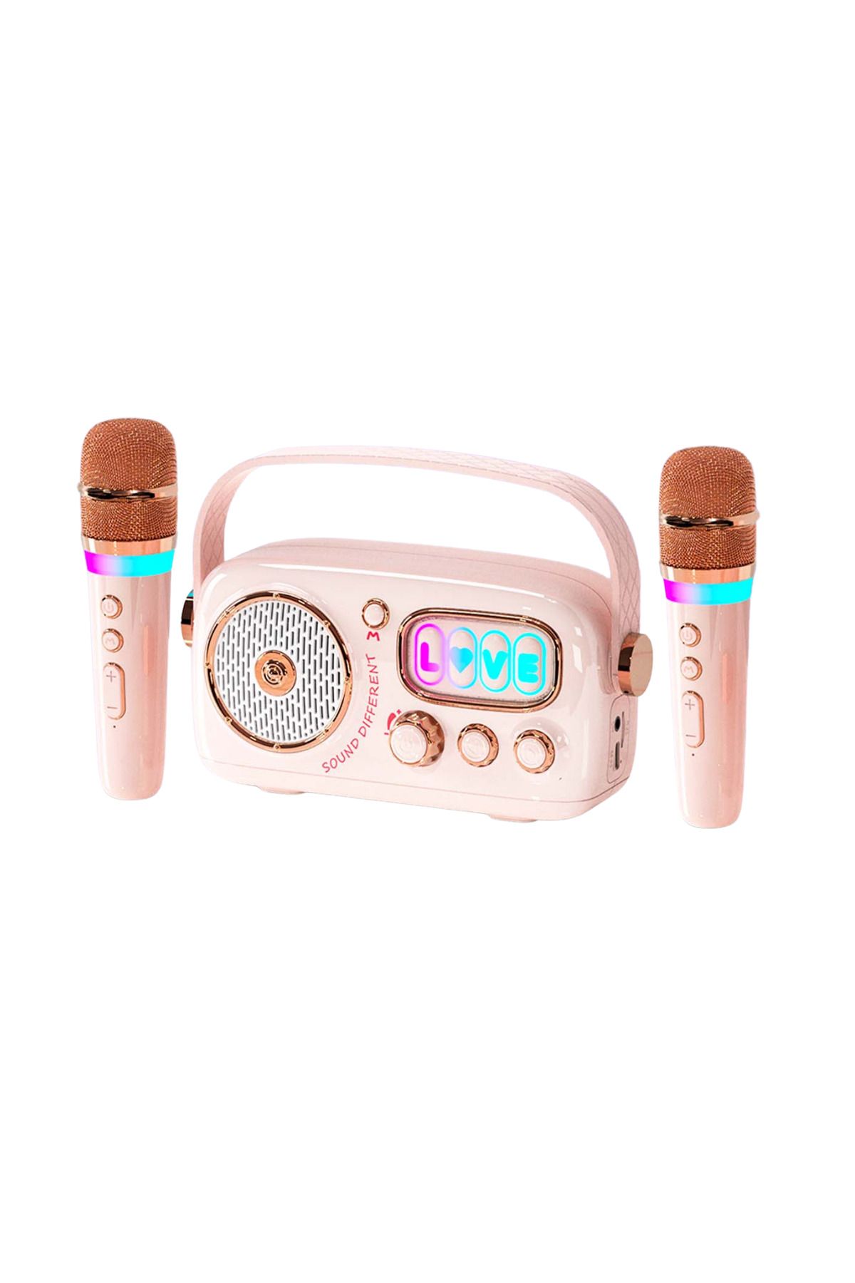bestdijital Zealsound Karaoke Hoparlör Seti | 2 Mikrofon, RGB Işıklı| Taşınabilir Bluetooth Karaoke Box