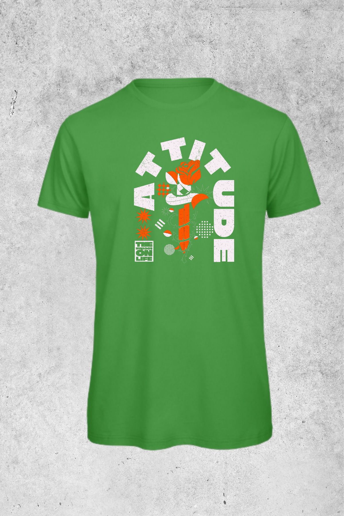 MOLICO Basic unisex sıfır yaka kısa kollu ATTİTUDE baskılı tshirt