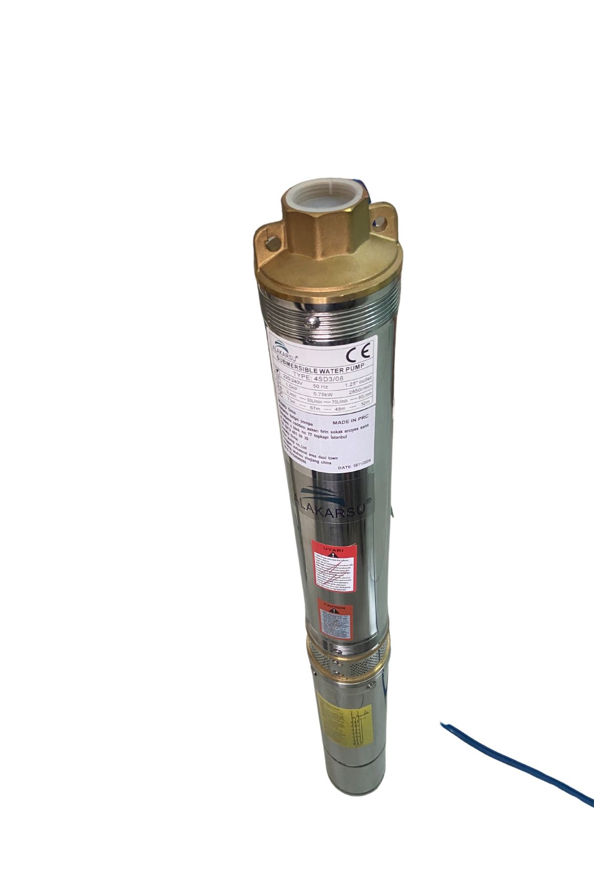 alakarsu 1 HP 0.75 KW Dalgıç Motor TAKIM PANOSUZ KABLOSUZ