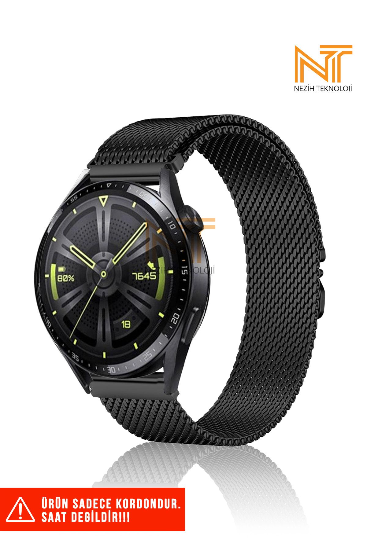 Nezih Case Amazfit Pace / Gtr 2 / Gtr 2e / Gtr 3 / Gtr 3 Pro / Gtr 47mm Uyumlu Metal Hasır Kordon 22mm