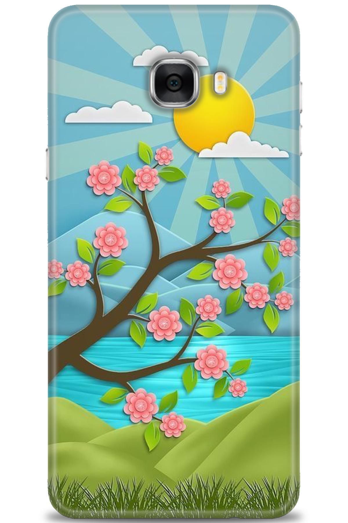 CooperTech Samsung Galaxy C7 İle Uyumlu HD Baskılı Desenli Silikon Kılıf - 746