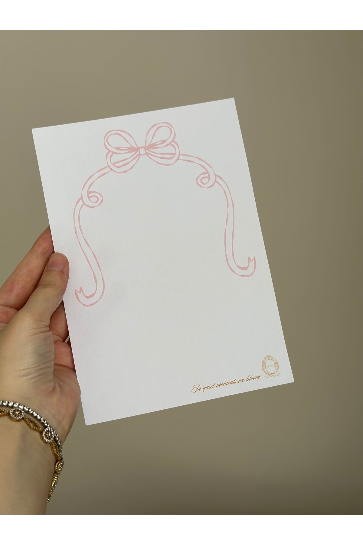 Notepad-A5 Notepad Note Paper with Bow Detail, Stylish Pink Notepad 4