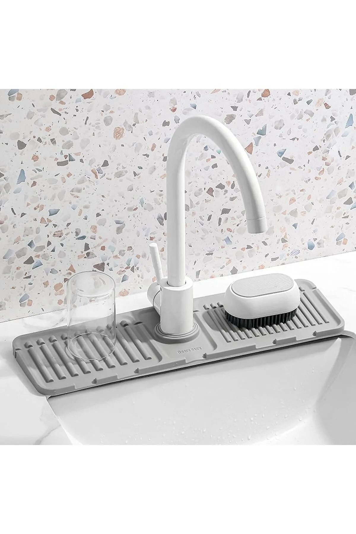 RED KİTCHEN Lavabo Musluk Altı Silikon Su Sıçratmaz Mat – Mutfak & Banyo Uyumlu