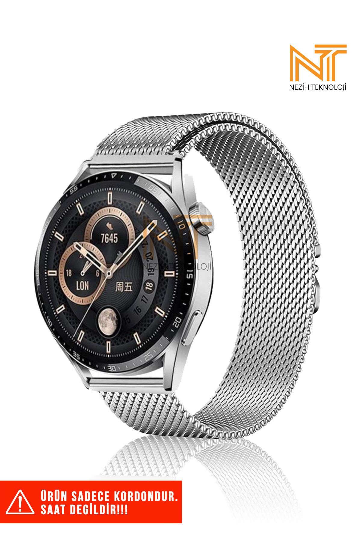 Nezih Case Amazfit Pace / Gtr 2 / Gtr 2e / Gtr 3 / Gtr 3 Pro / Gtr 47mm Uyumlu Metal Hasır Kordon 22mm