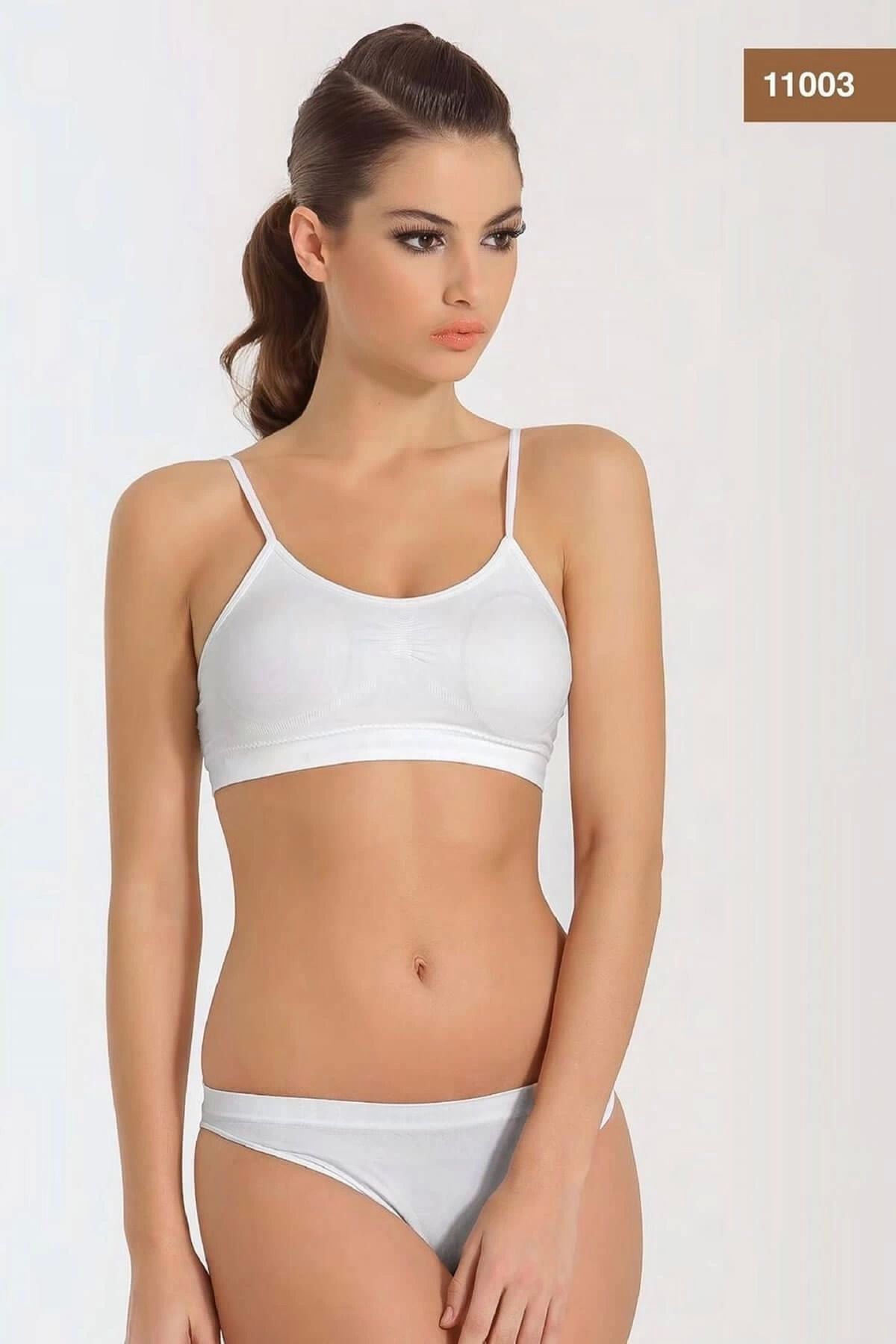 Moda Şahsenem Miss Fit 11003 Bayn İnce Askılı Petli Büstiyer