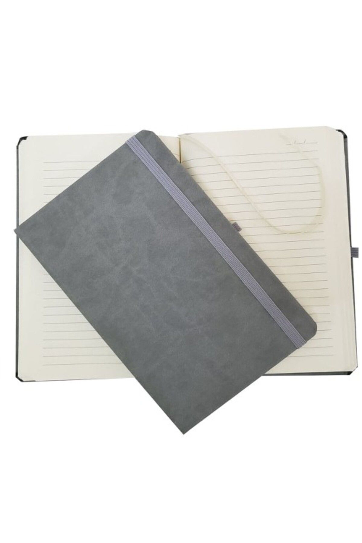 BellevieStore Gri Renk Deri Defter