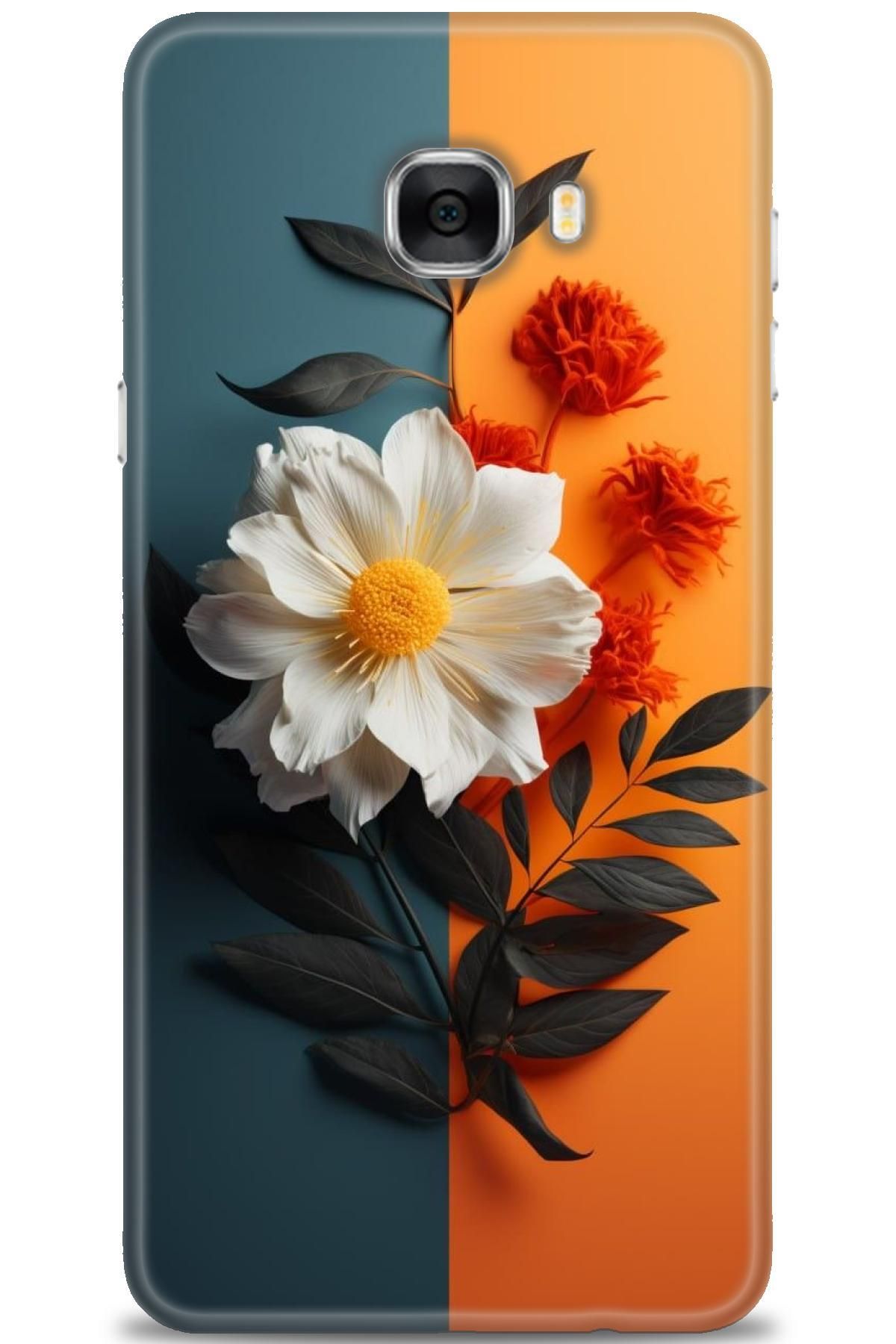 CooperTech Samsung Galaxy C7 İle Uyumlu HD Baskılı Desenli Silikon Kılıf - 971