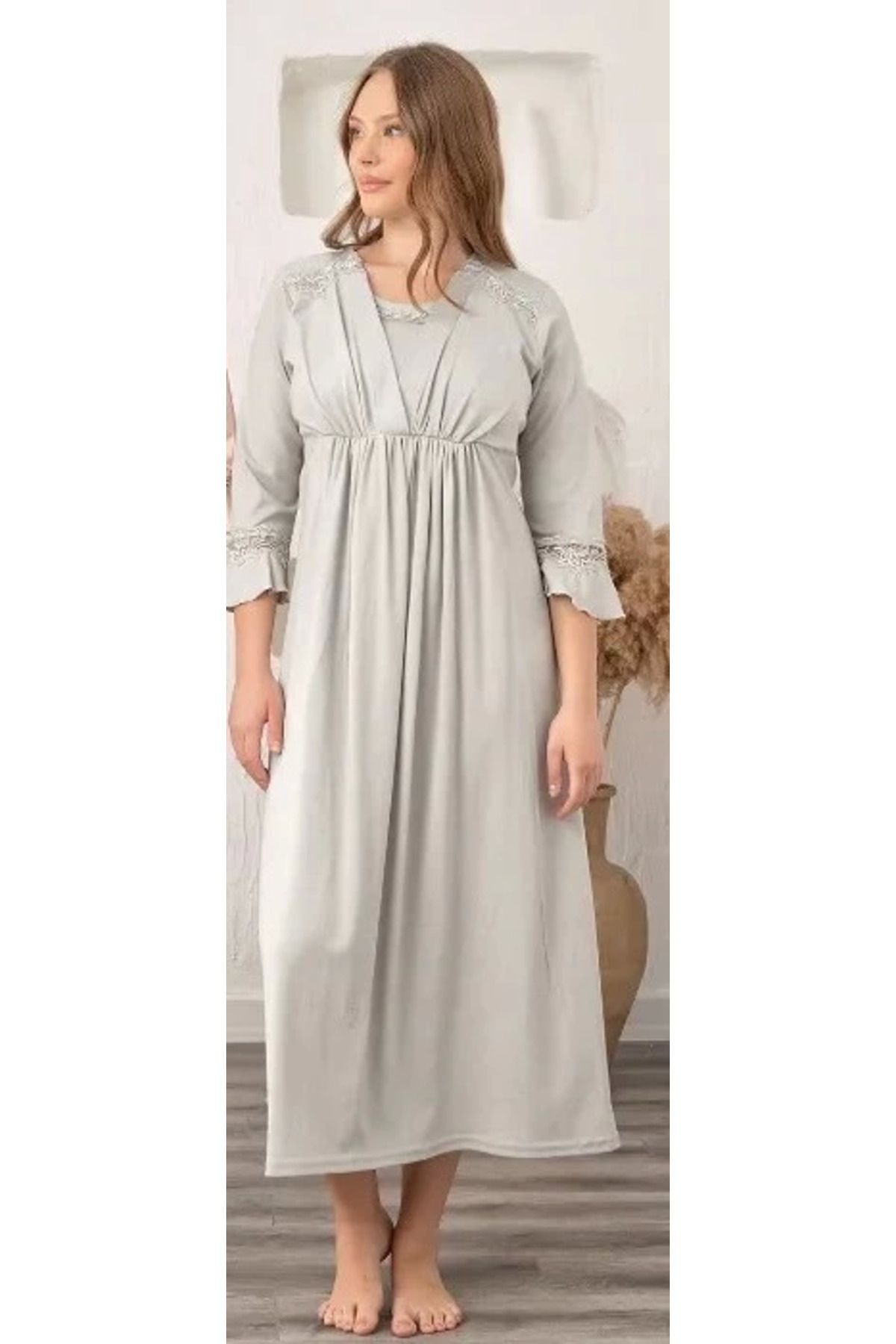 Moda Şahsenem Bone 5904 Kadın Lohusa Melissa Spor Gecelik