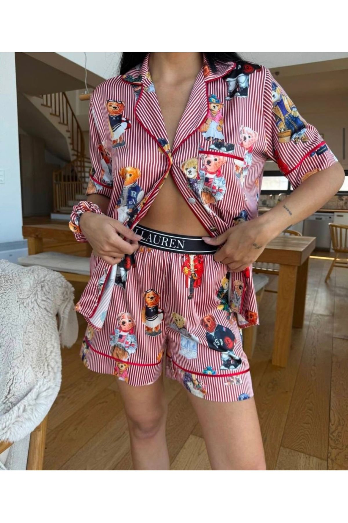 Butik SATEN ŞORTLU PİJAMA TAKIMI