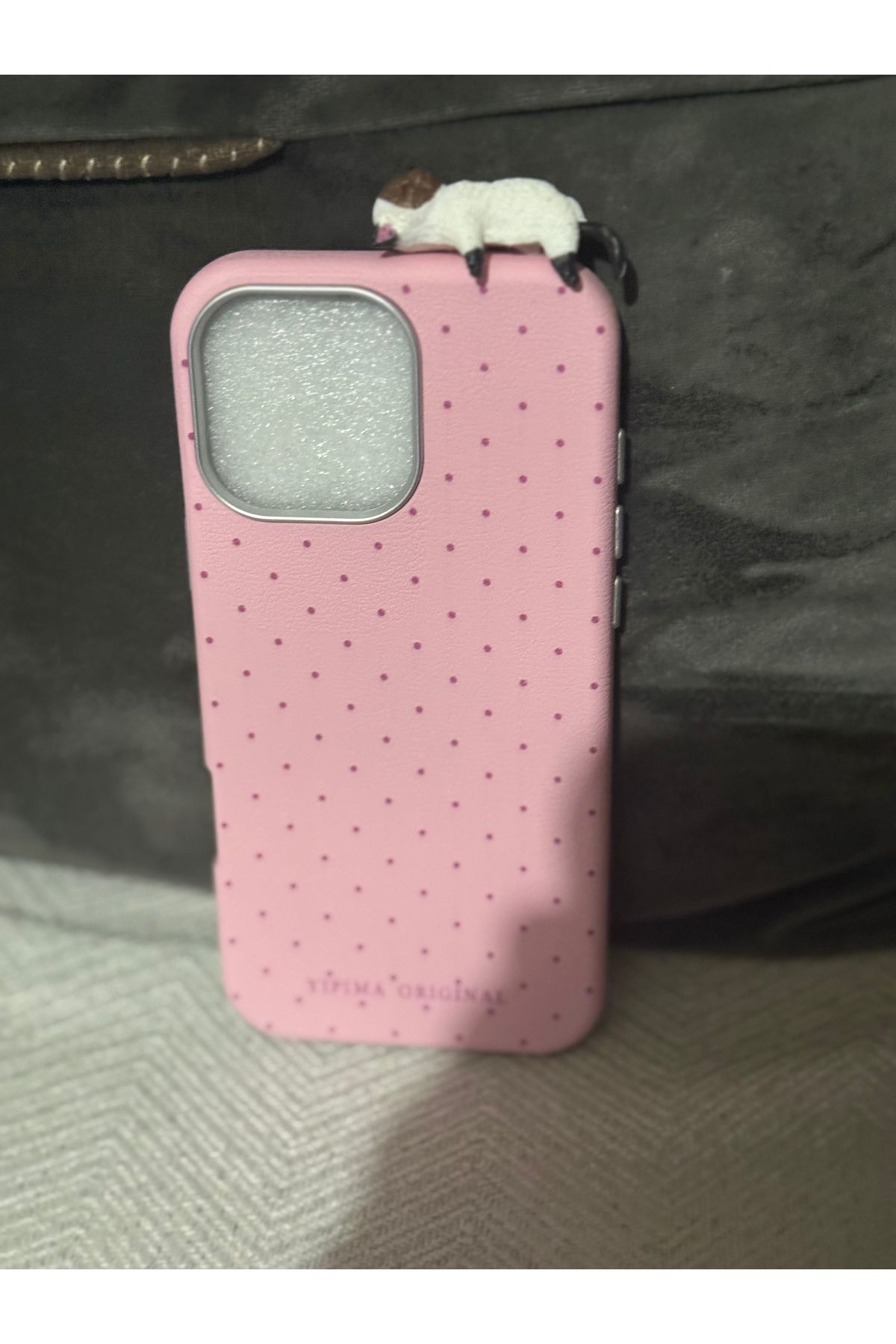 FİŞNEİLETİŞİM İPHONE 16 PROMAX UYUMLU 3D KEDİ DETAYLI DERİ GÖRÜNÜMLÜ PUDRA KILIF (İÇİ KADİFE)