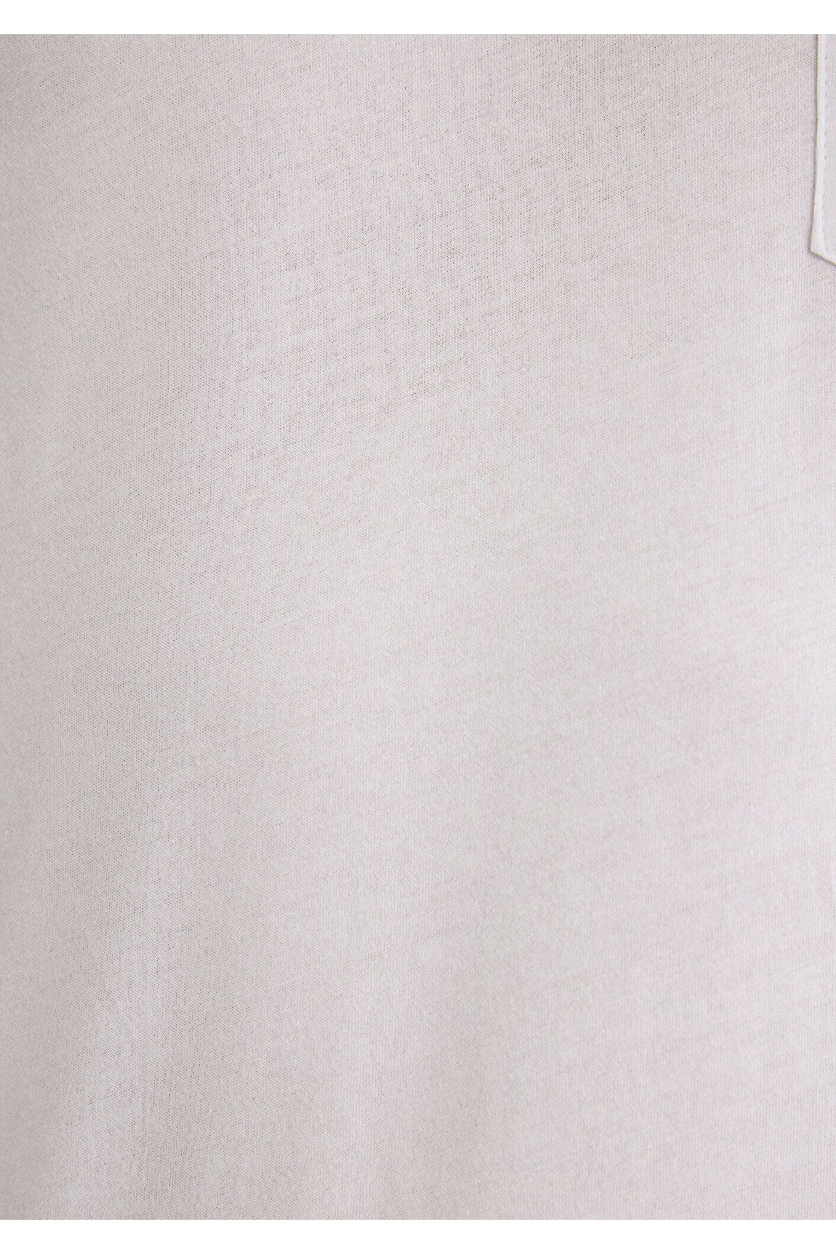 Mavi-Tricou alb cu buzunar cusut detaliat 062772 -20843 7