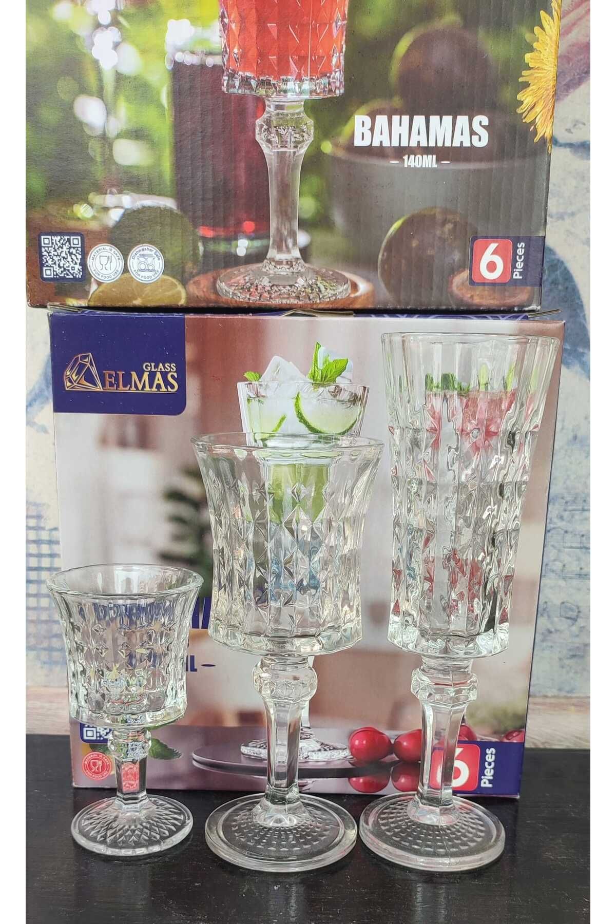 ORTAKÖY CENNETİ Kristalize 18 Parça Ayaklı bardak seti 6 ad kadeh 140 cc 6 ad flüt 130 cc 6 ad K.Yanı 60 cc ikramlık