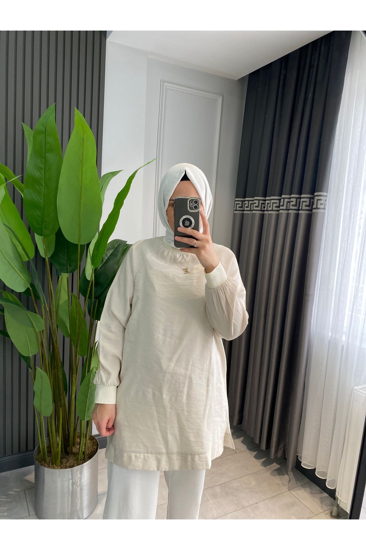 SARE BOUTIQUE Kadın Qupra kumaş tesettür tunik