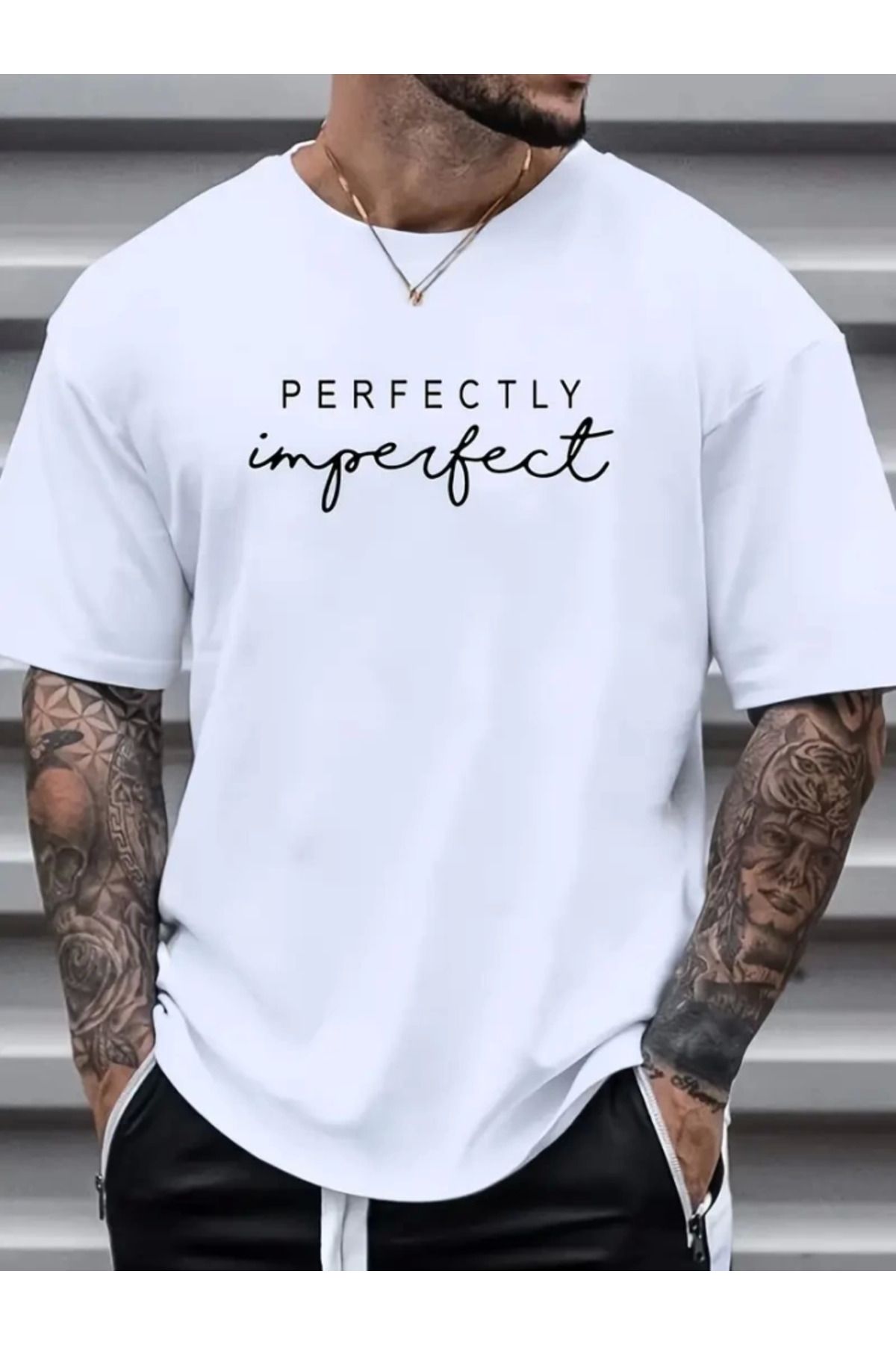 Eserden Erkekler Için PERFECTLY Günlük Tişört - Beyaz