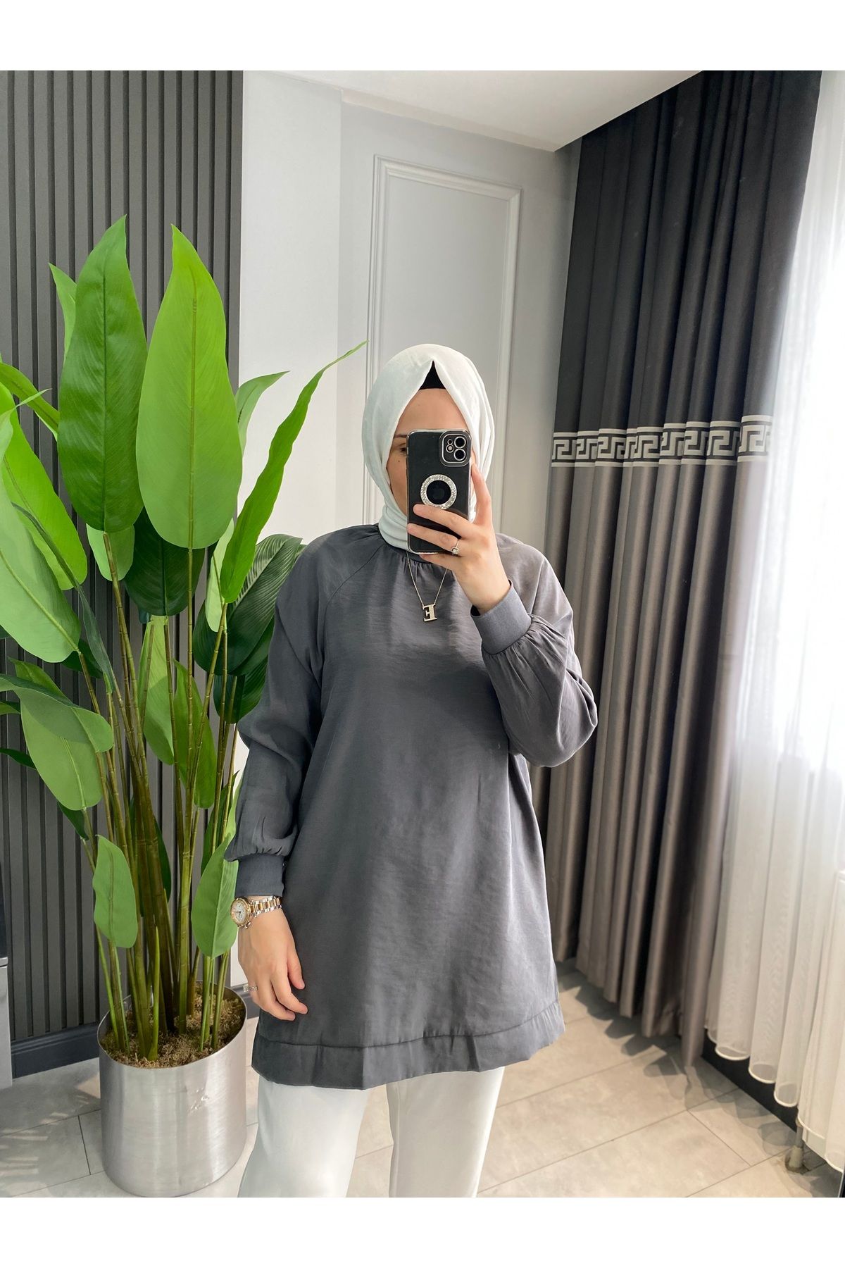 SARE BOUTIQUE Kadın Qupra kumaş tesettür tunik