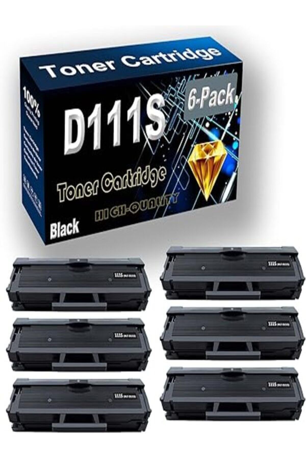 Samsung 111S MLTD111S M2020W M2070 M2070FW M2020 M2022 M2022W (6-Pack Black) AURA TONER