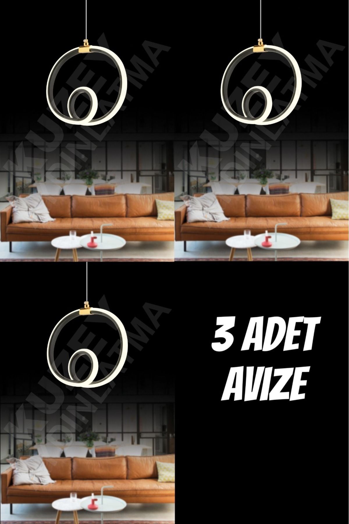 GYK LİGHT 3 ADET SARKIT TEKLİ LED AVİZE