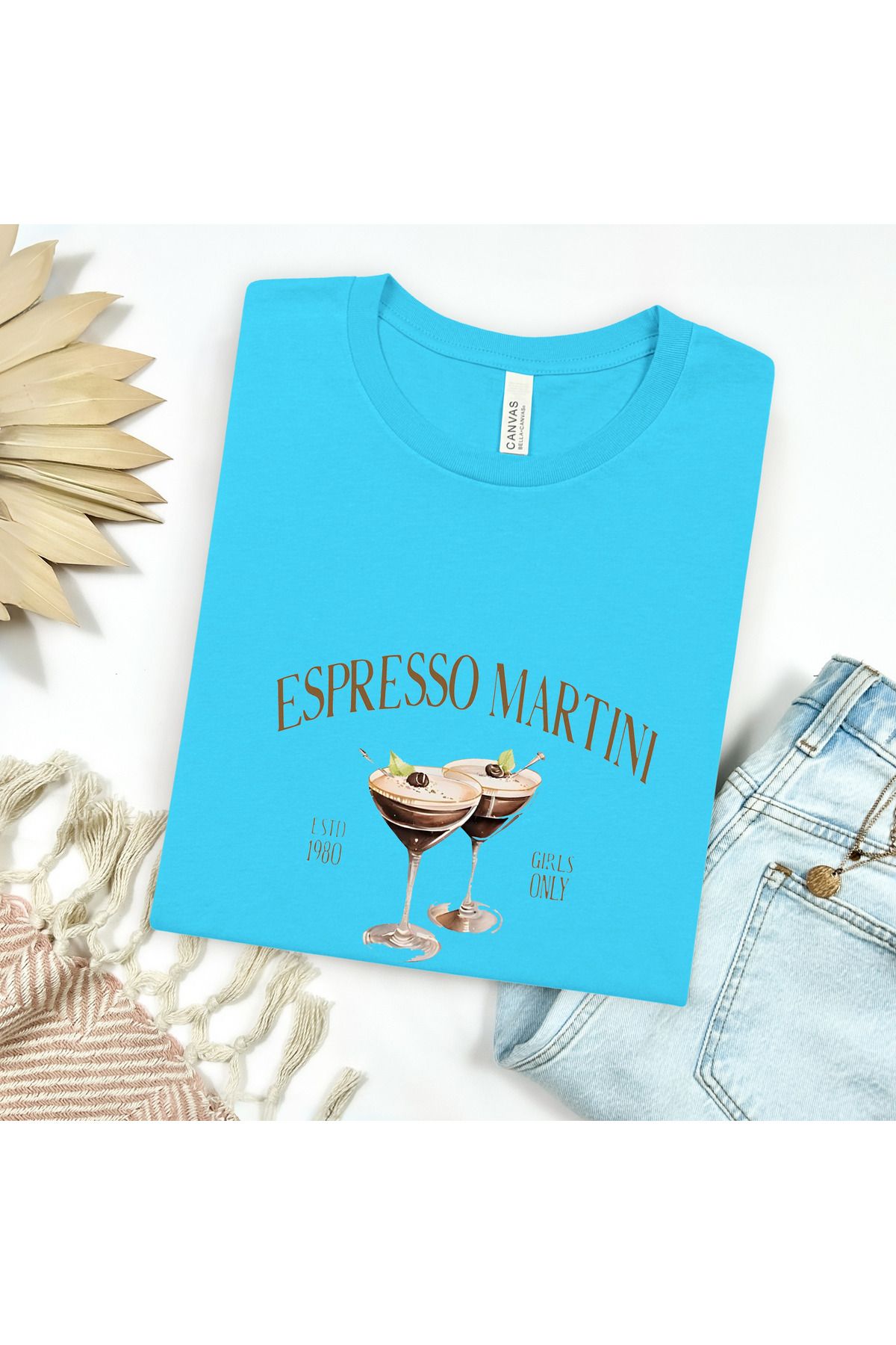 GHAND Espresso Martini Baskılı Kadın erkek trend Unısex Normal Kalıp T-Shirt