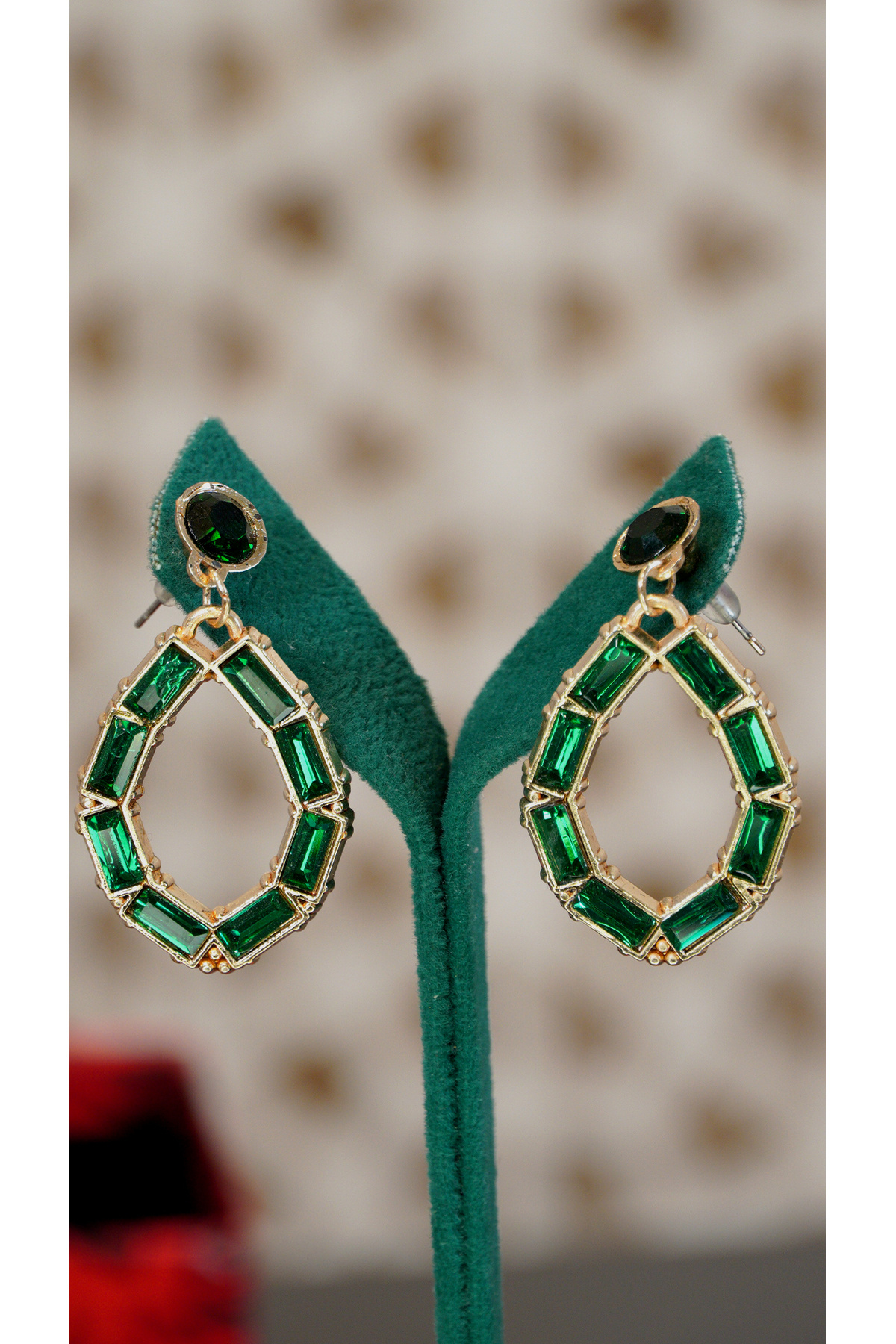 Jewerly Küpe yeşil Zirkon Aşk Tasarim Küpe