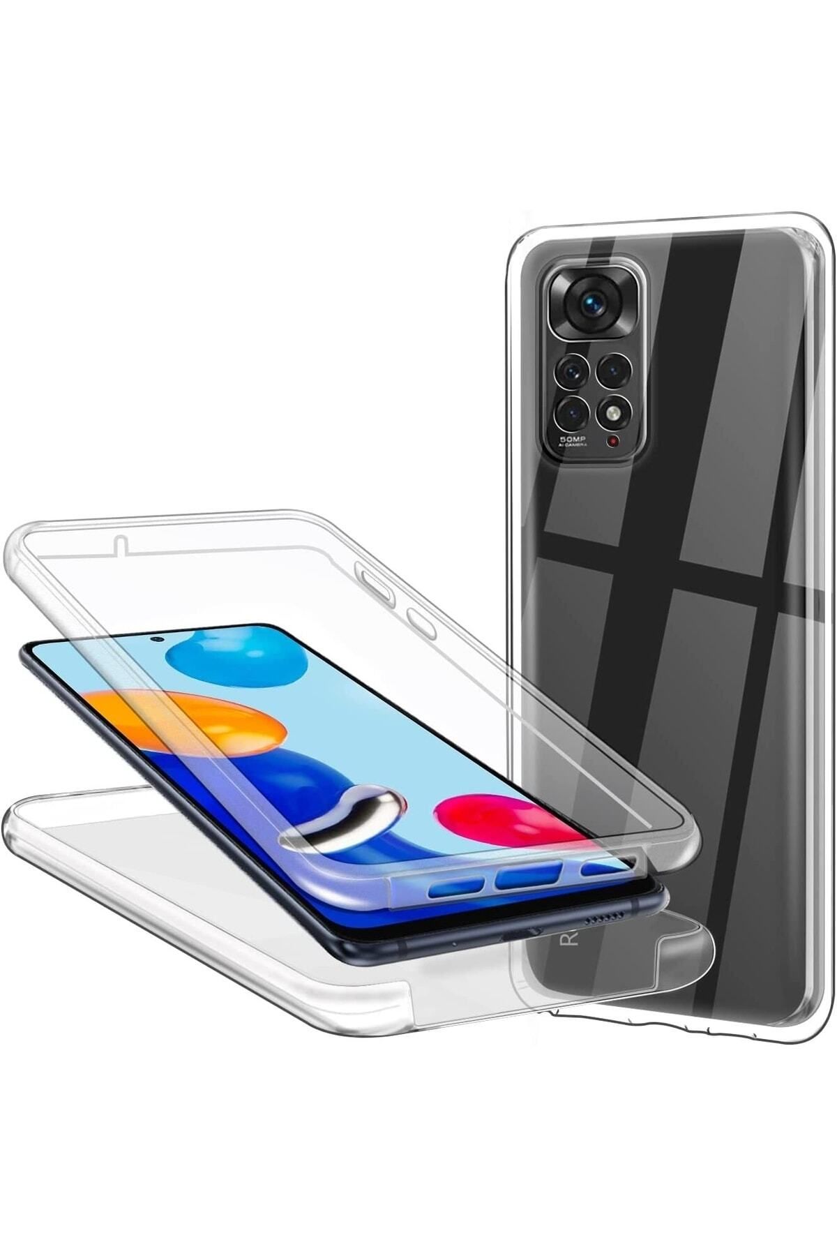 TEKNOMODA Xiaomi Redmi Note 12 Pro 4G Kılıf Şeffaf 360 Ön Arka Korumalı Silikon