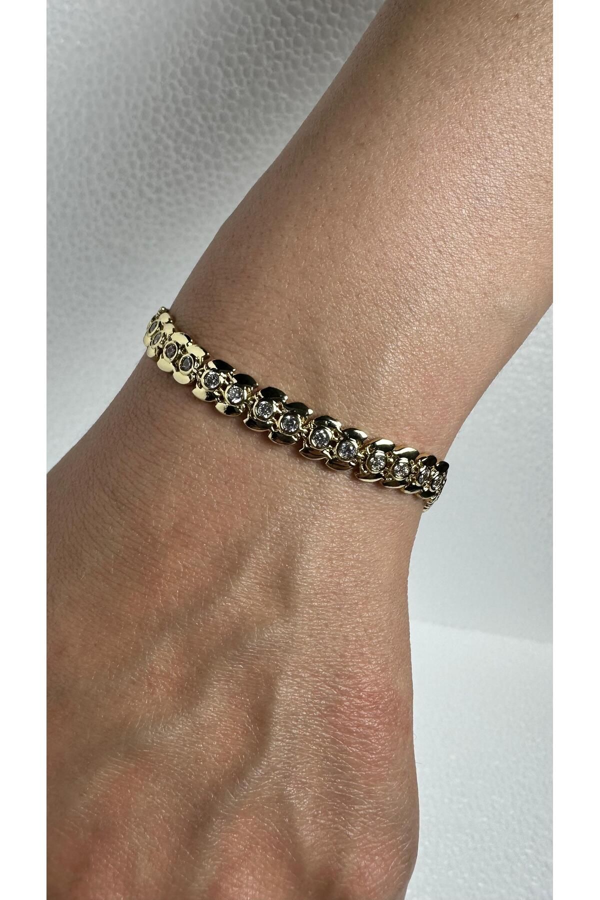Butik Çelik Bileklik Zirkon Taşlı Xuping