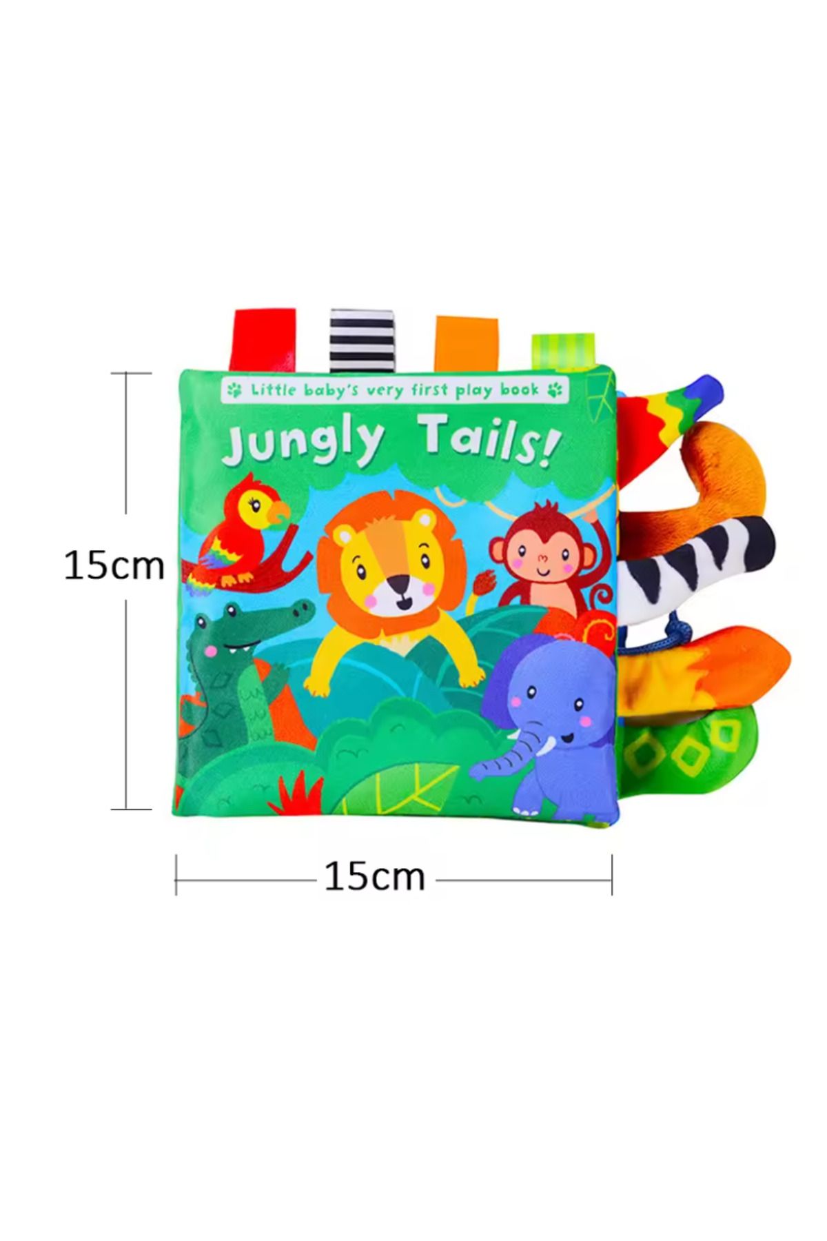 Jjovce Hışırtılı Bebek Kitabı 3D Montessori Yıkanabilir Bez Kitap Orman Hayvanları