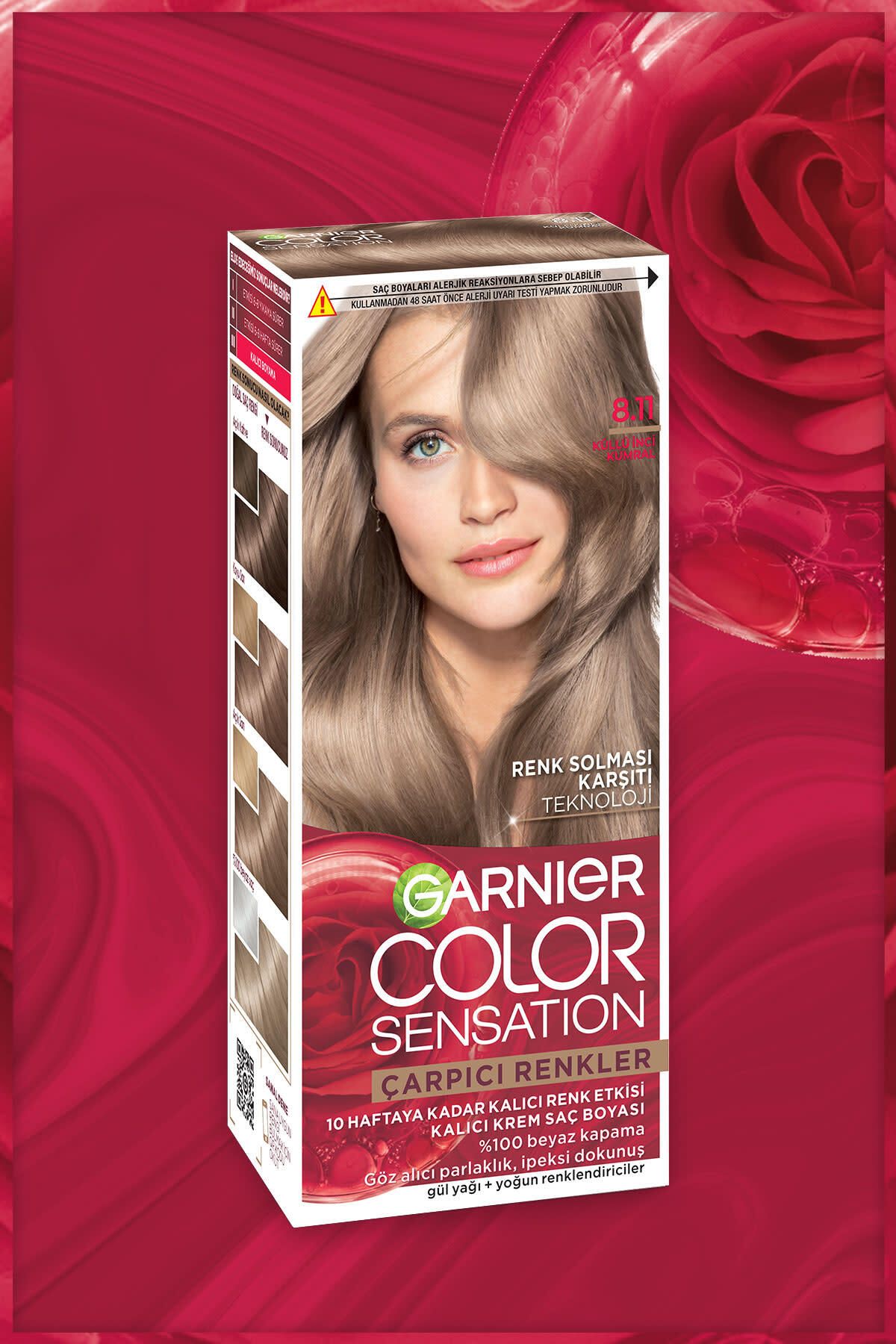 رنگ مو مردانه و زنانه رنگهای قابل توجه 8.11 ASHY PEARL AUBURN Garnier
