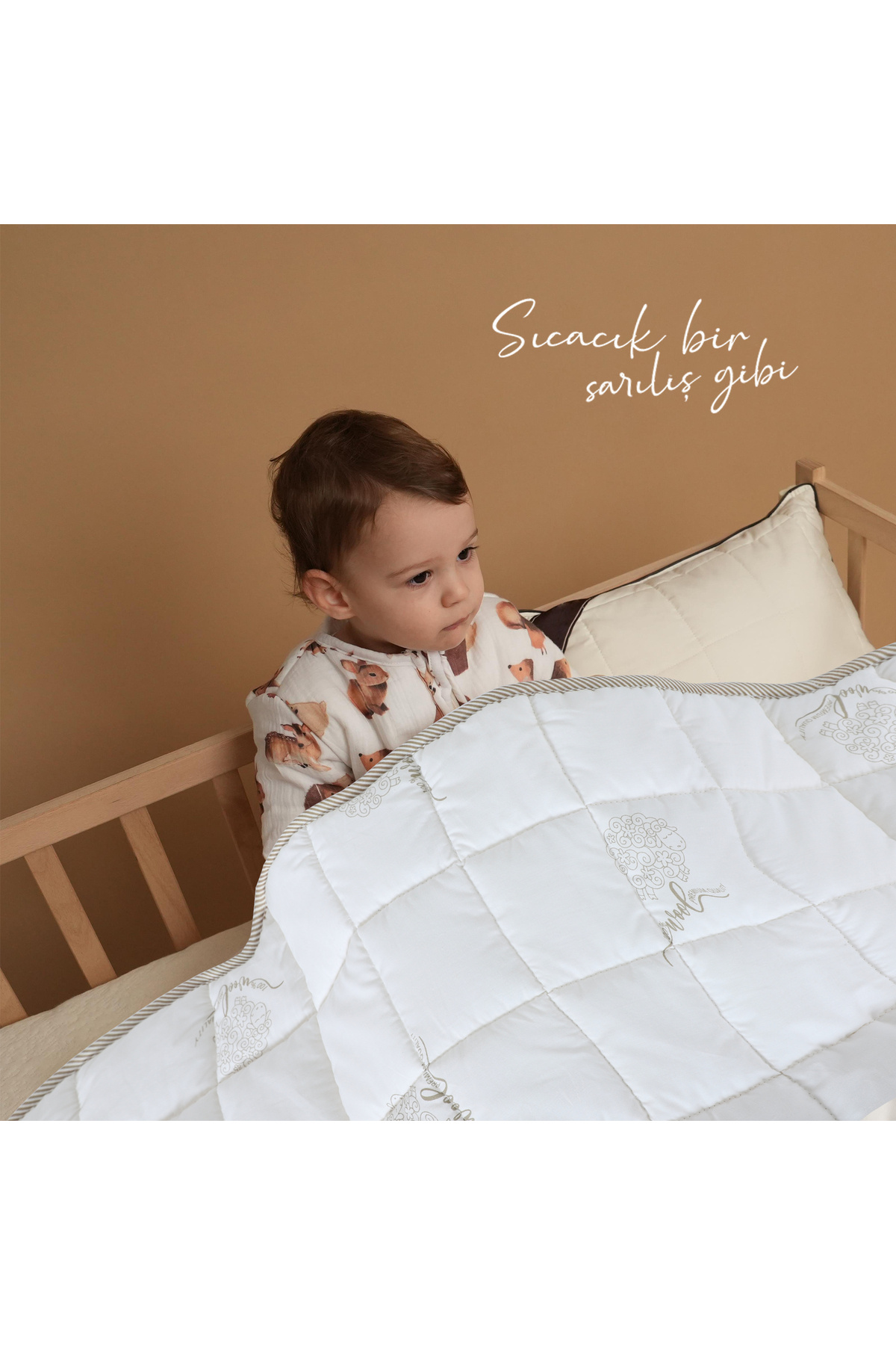 Huggy 75x125 Bebek Yorganı – %100 Yeni Zelanda Kuzu Yünü, %100 Pamuk Kumaş fotoğrafı 5 (önizleme)