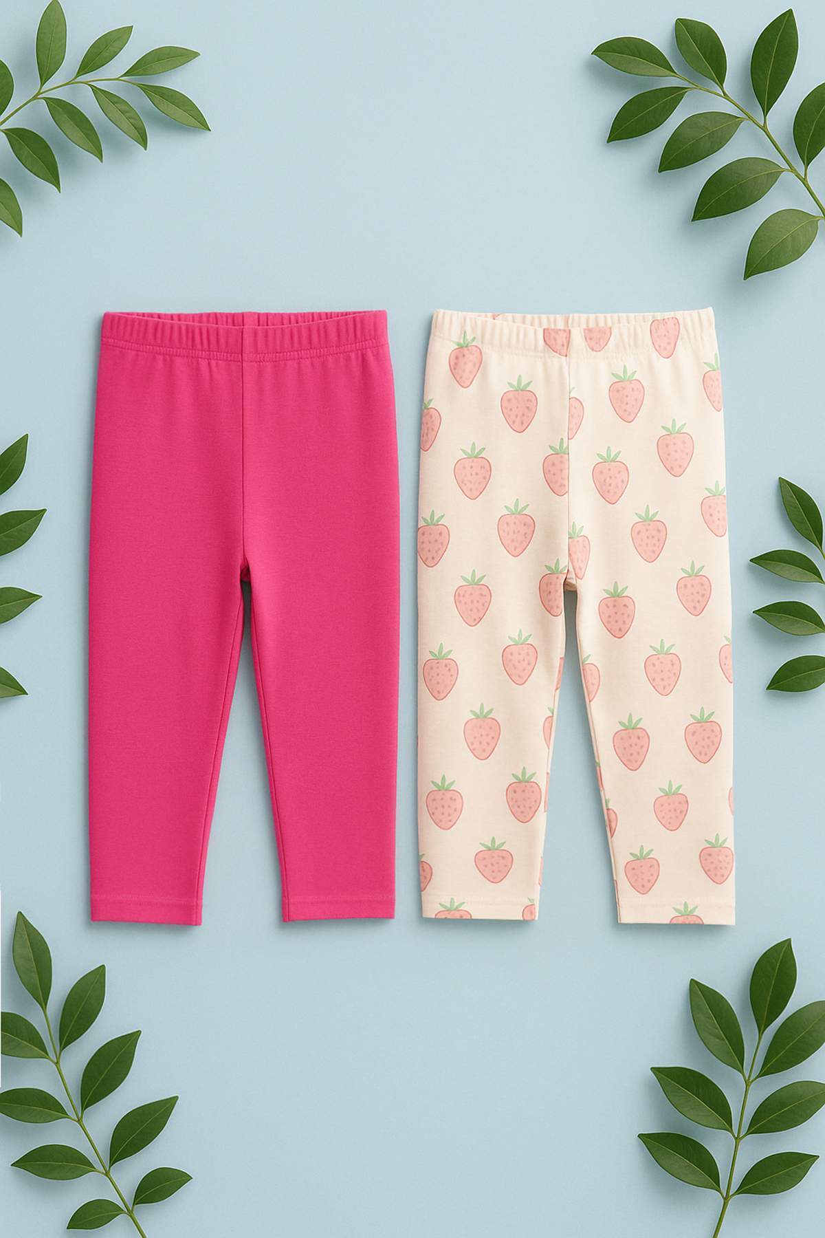 trendyolkids-girls-pink-printed-normal-waist