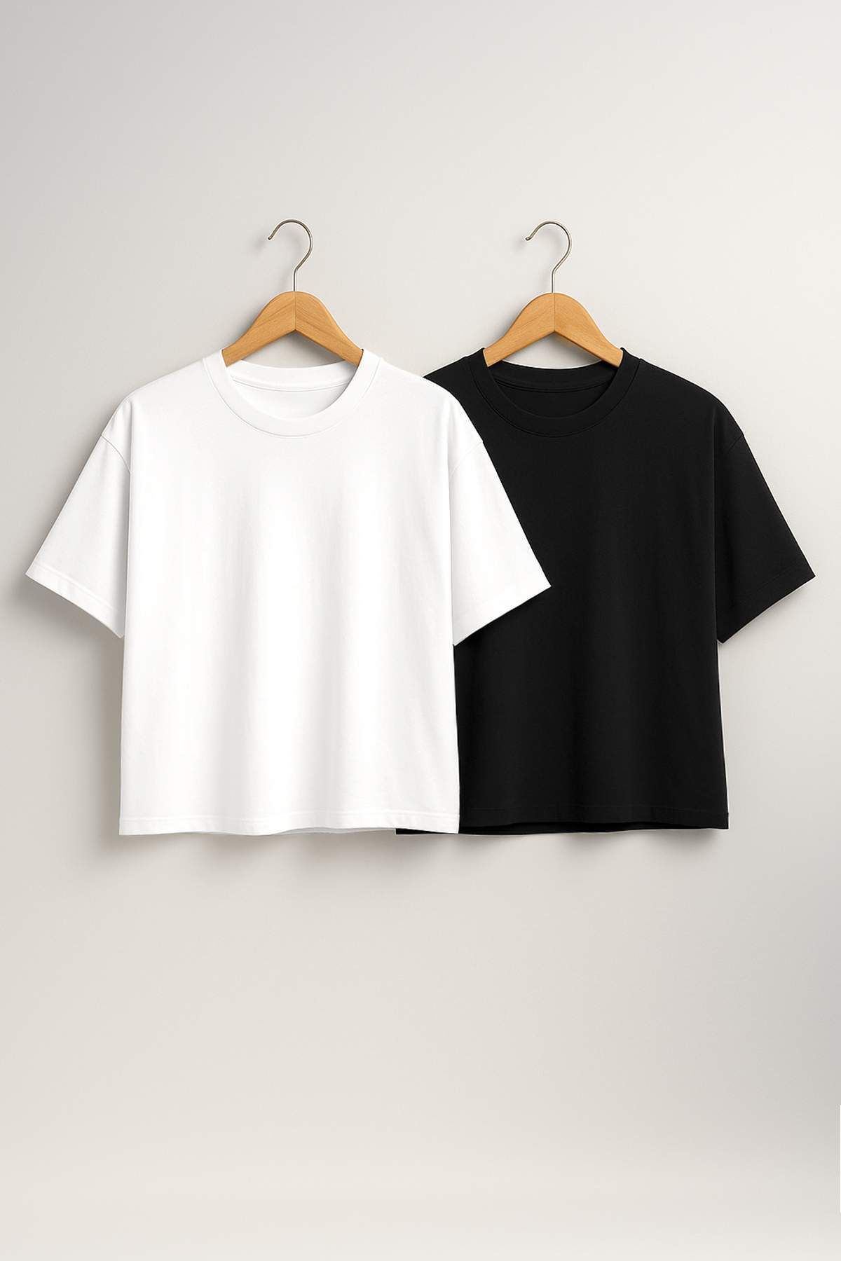 Trendyol Curve-Schwarz-weißes 2er-Pack übergroße Crop-T-Shirts TBBSS25BF00080 7