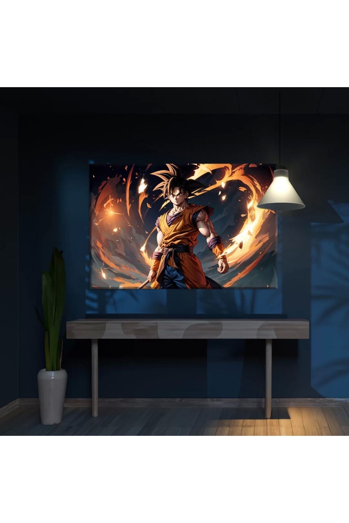 VOGLOO Dragon Ball Ateşler Kanvas Tablo