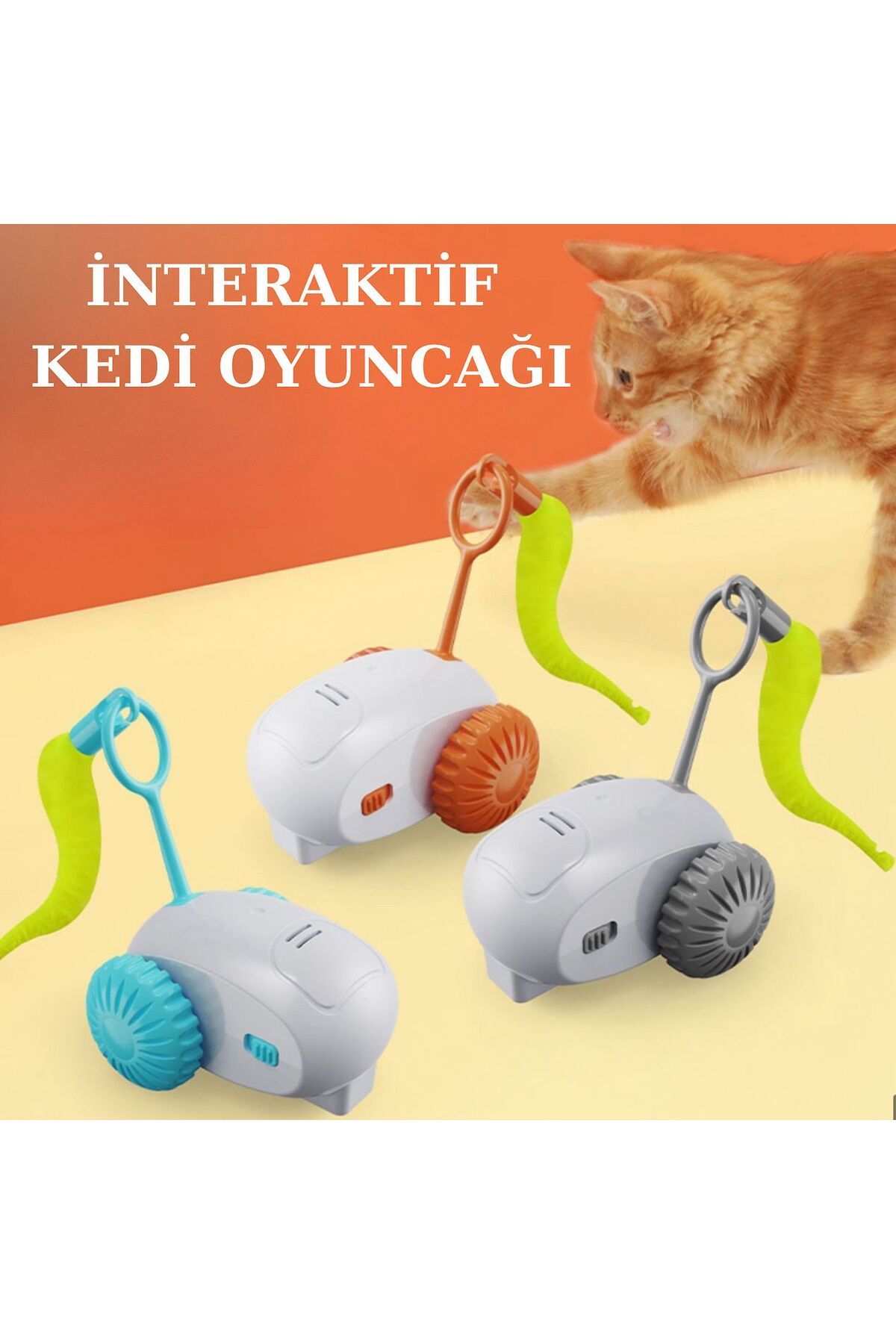 ArvenToys Şarjlı Robot Araba Kedi Oyuncağı Eğitici Evcil Hayvan Oyuncak