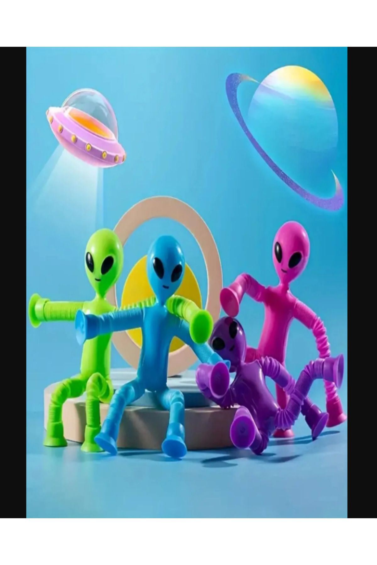 Ax Axentia-Alien Toy with Telescopic Suction Cup, Fun Stress Shooter Toy with Keychain Feature 1 Piece 6