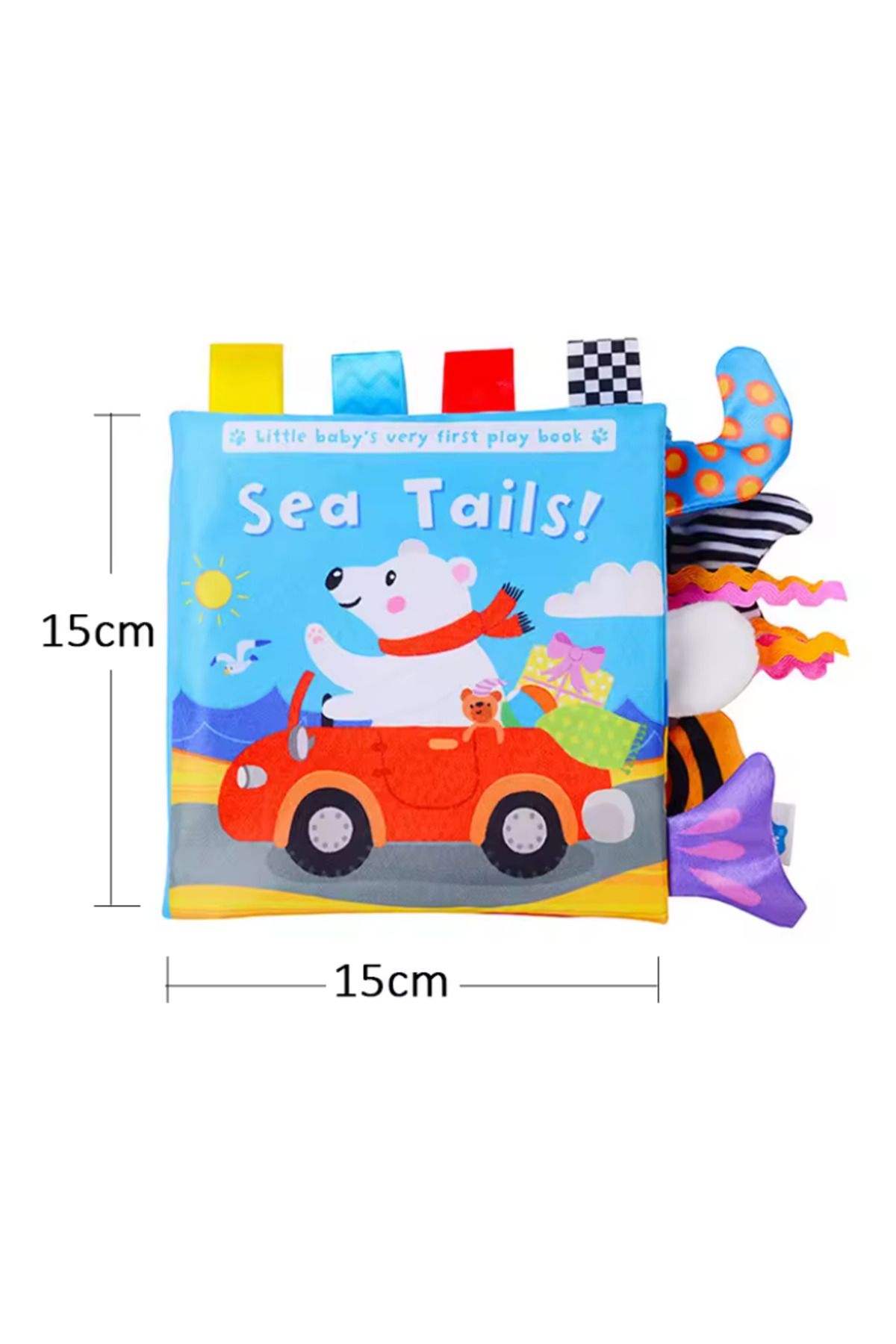 Jjovce Hışırtılı Bebek Kitabı 3D Montessori Yıkanabilir Bez Kitap Deniz Hayvanları