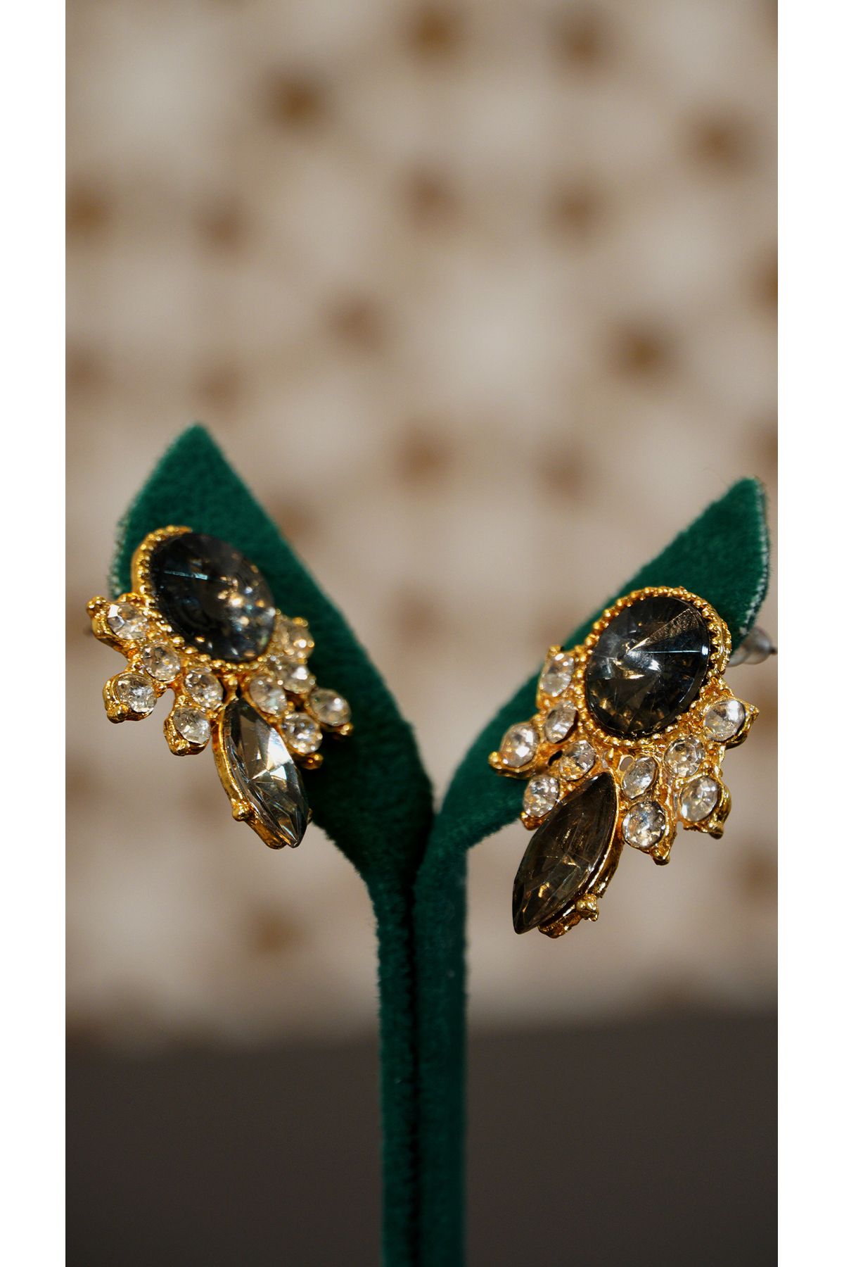 Jewerly zirkon Küpe Sıyah Taşli Küpe